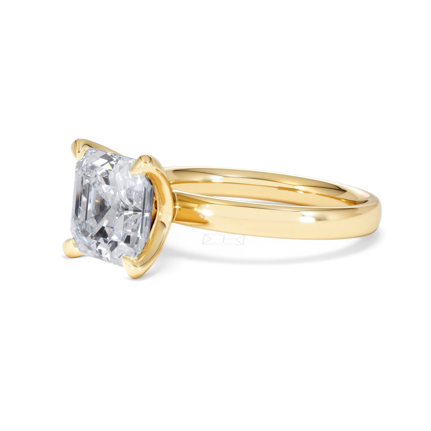 Origin 3.00ct Asscher Cut Lab Diamond Solitaire Engagement Ring in 18K Yellow Gold - Image 76