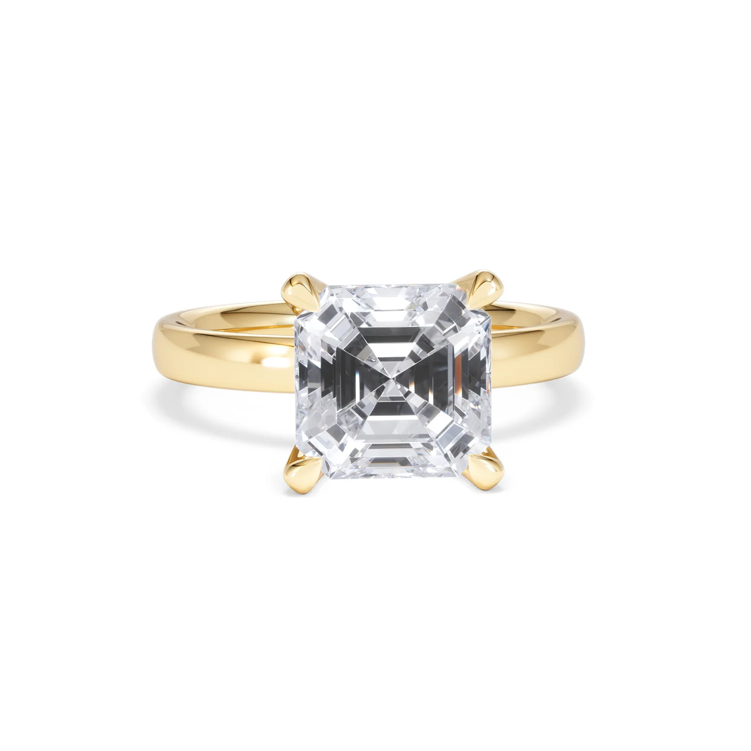 Origin 3.00ct Asscher Cut Lab Diamond Solitaire Engagement Ring in 18K Yellow Gold - Image 8
