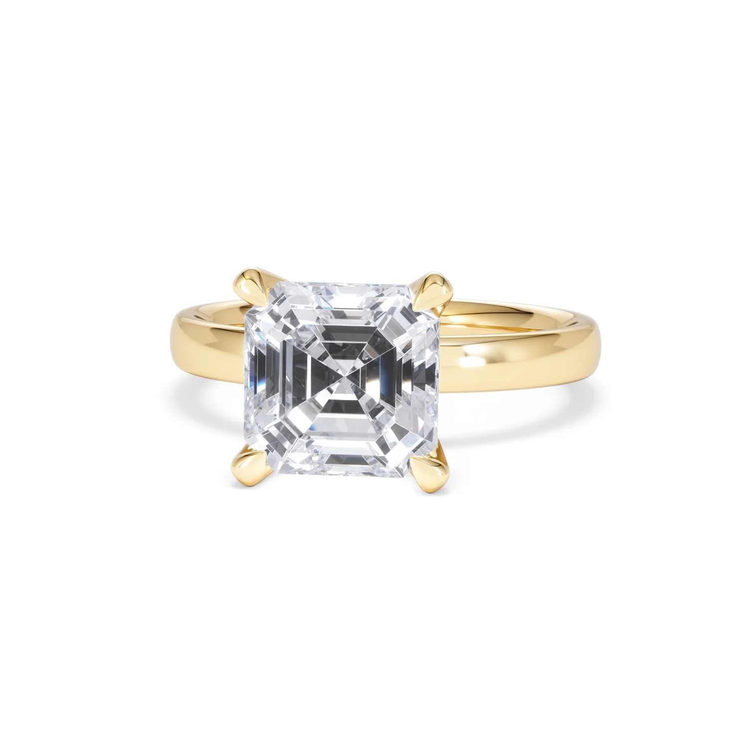 Origin 3.00ct Asscher Cut Lab Diamond Solitaire Engagement Ring in 18K Yellow Gold - Image 85