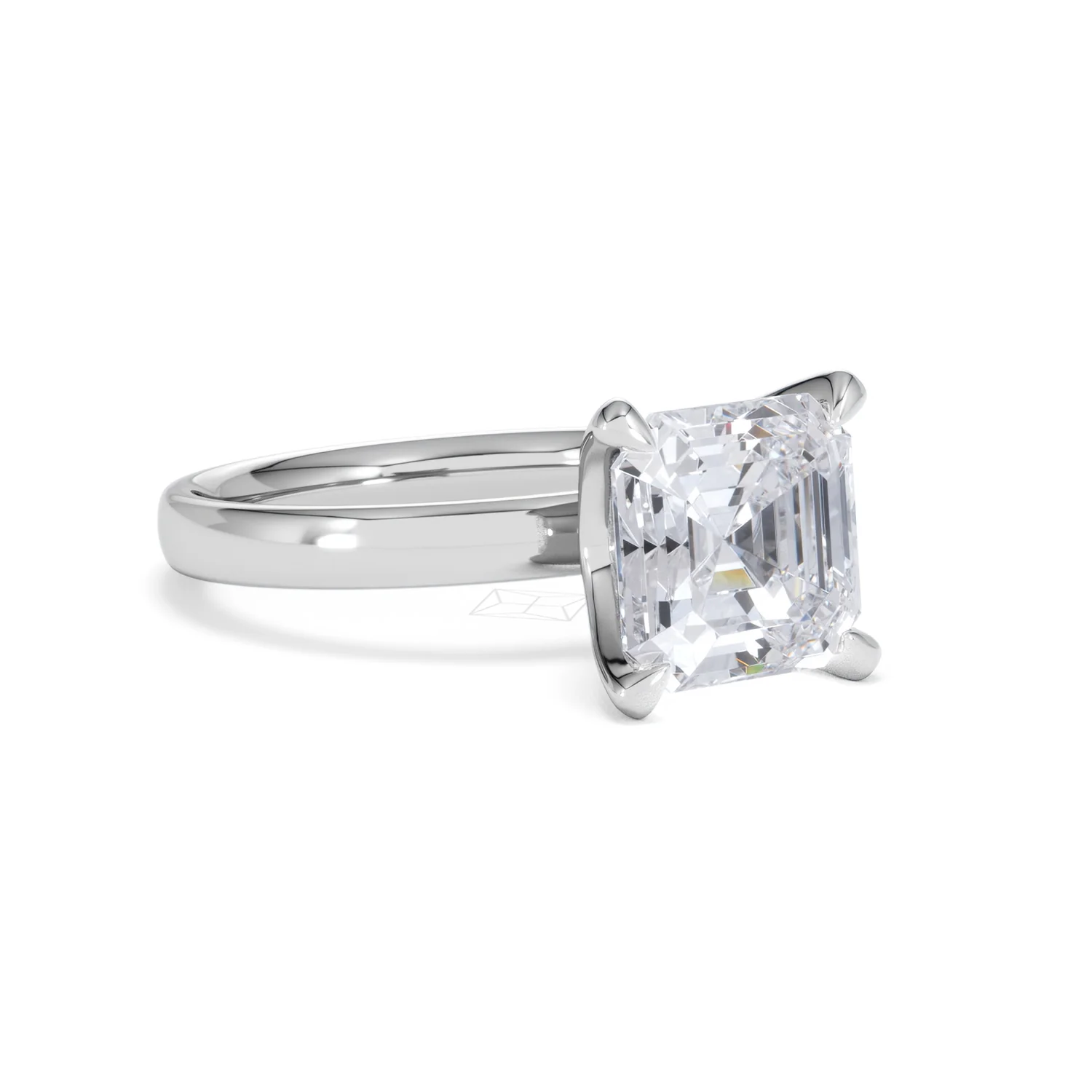 Origin 3.00ct Asscher Cut Lab Diamond Solitaire Engagement Ring in Platinum - Image 14