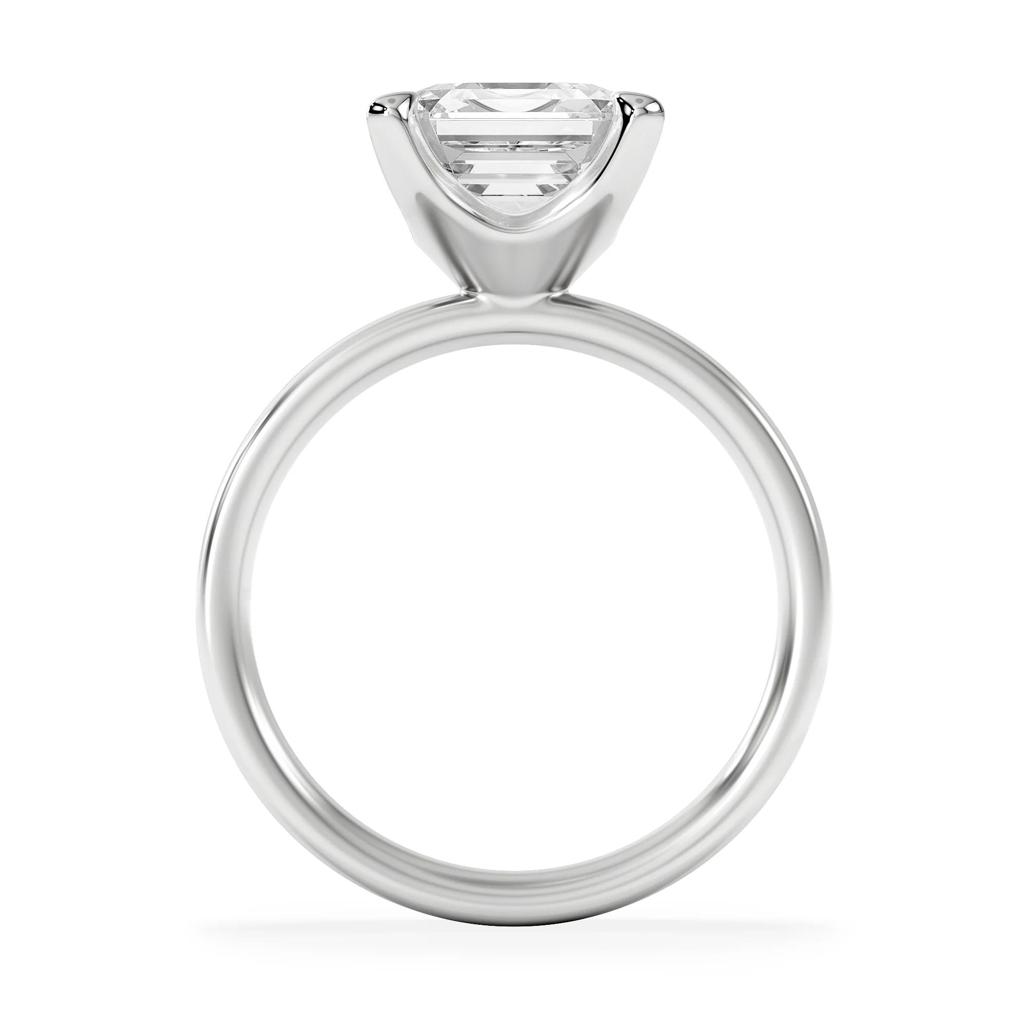 Origin 3.00ct Asscher Cut Lab Diamond Solitaire Engagement Ring in Platinum - Image 3