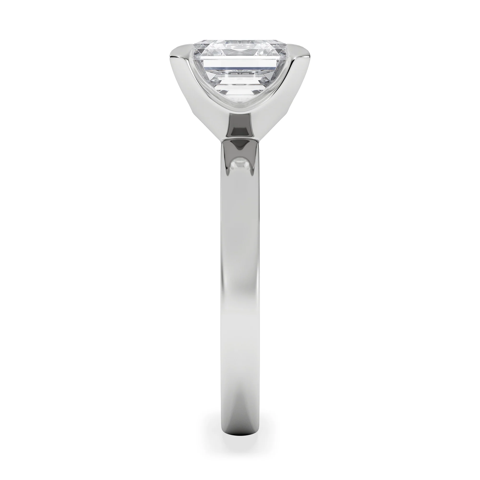 Origin 3.00ct Asscher Cut Lab Diamond Solitaire Engagement Ring in Platinum - Image 5