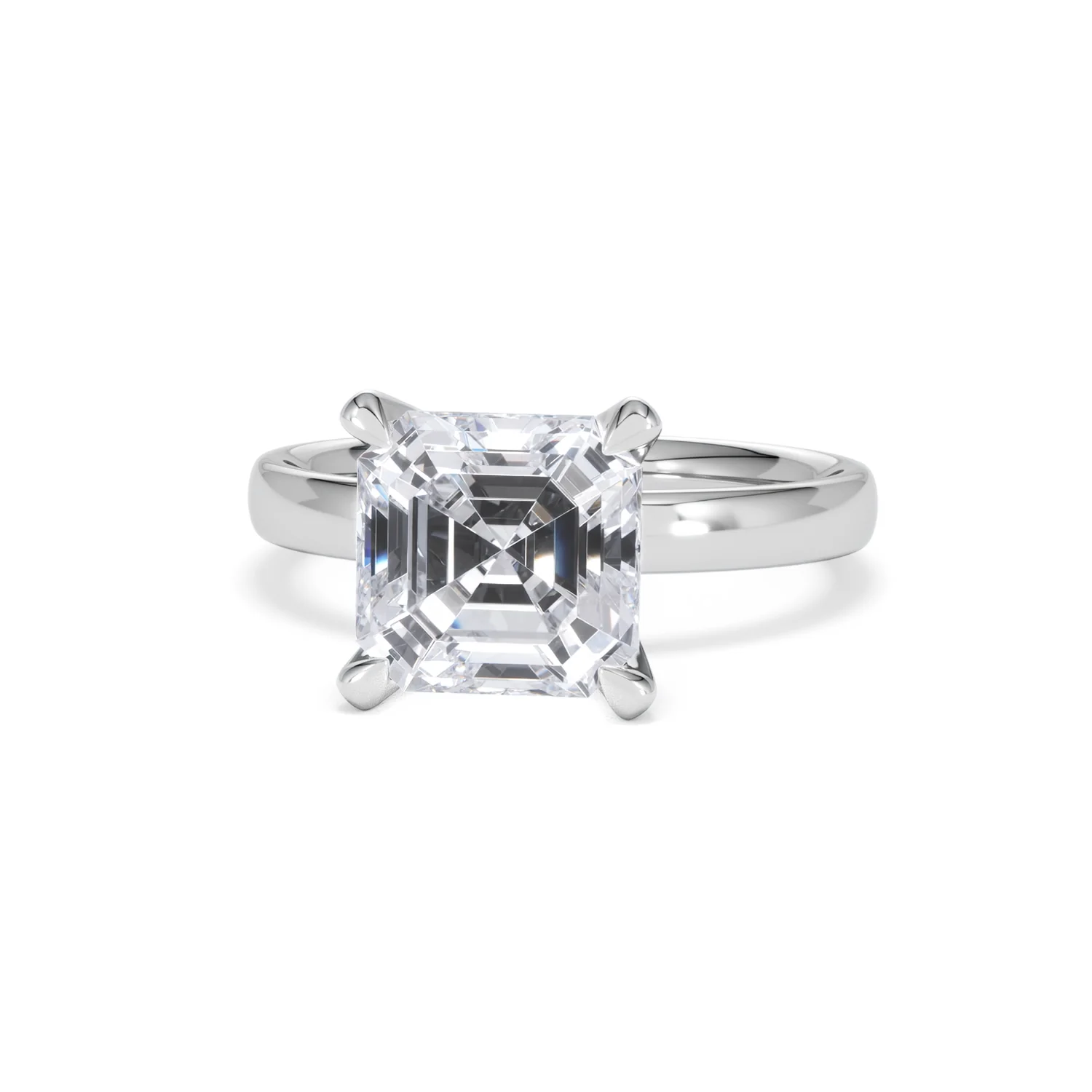 Origin 3.00ct Asscher Cut Lab Diamond Solitaire Engagement Ring in Platinum - Image 85