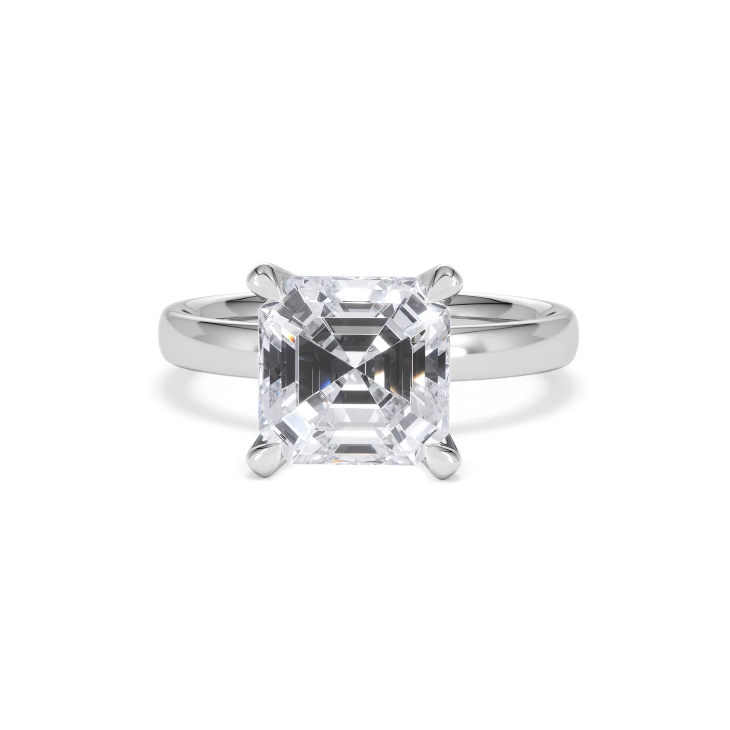 Origin 3.00ct Asscher Cut Lab Diamond Solitaire Engagement Ring in Platinum - Image 86