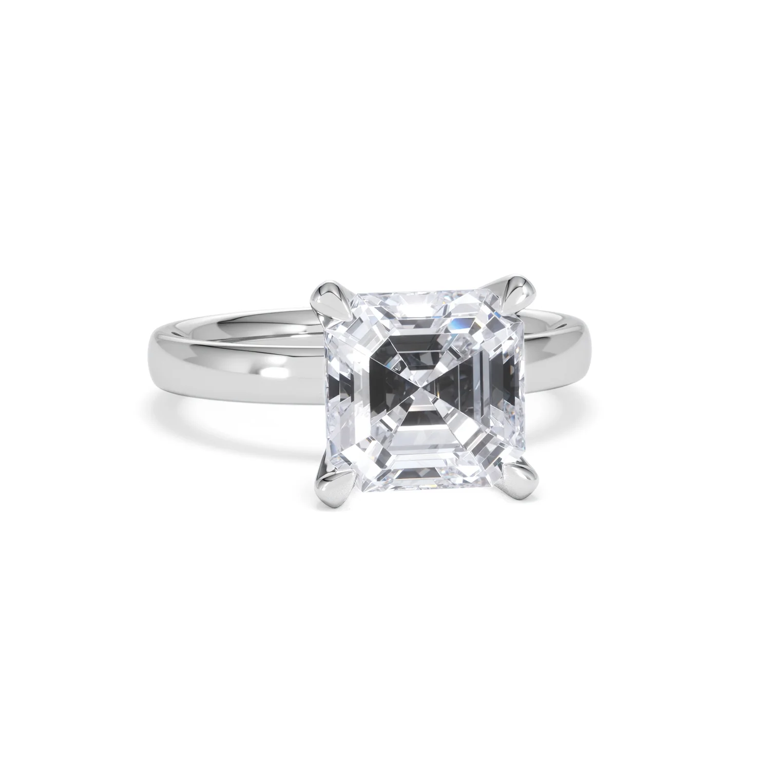 Origin 3.00ct Asscher Cut Lab Diamond Solitaire Engagement Ring in Platinum - Image 9