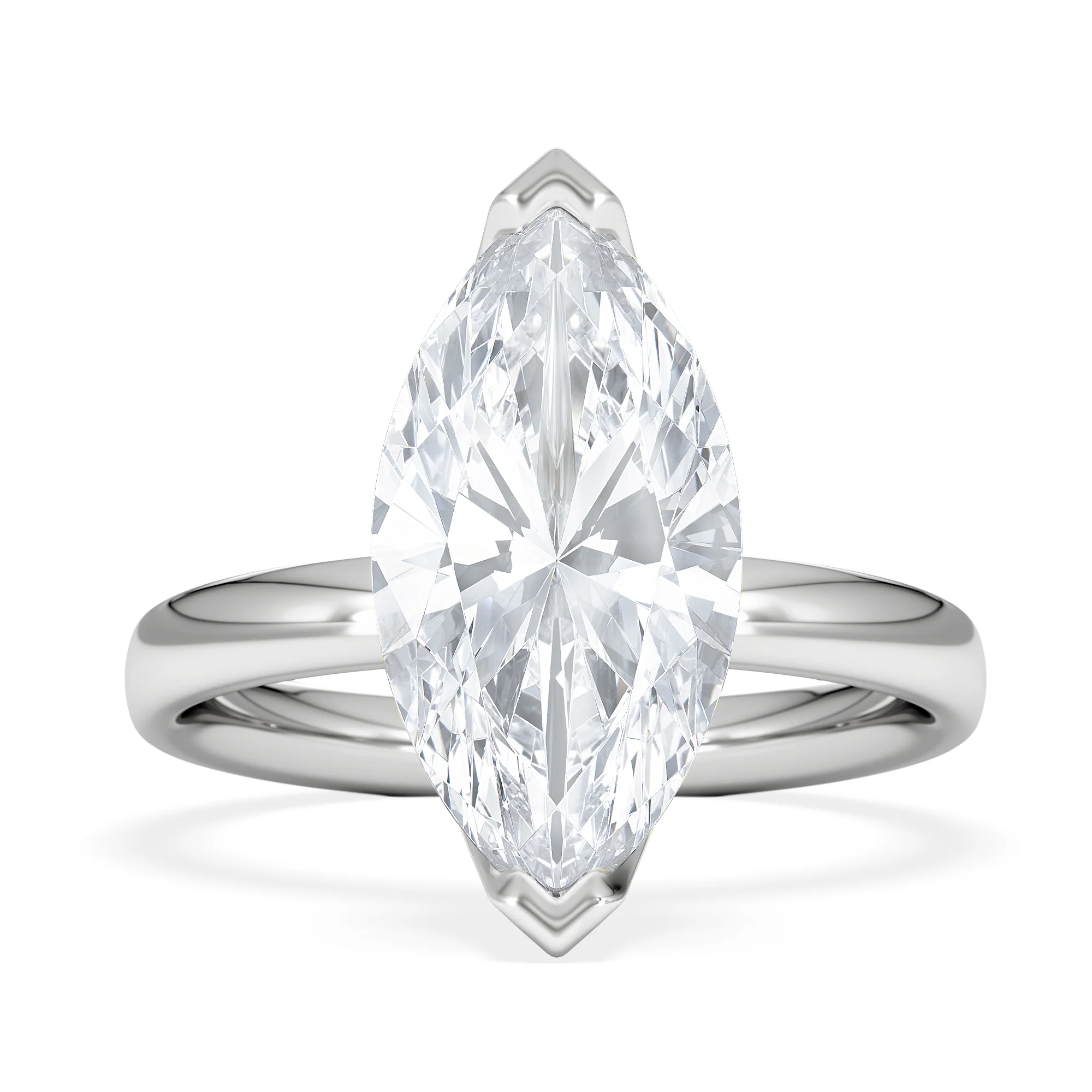 Origin 3.00ct Marquise Cut Lab Diamond Solitaire Engagement Ring in 18K White Gold - Image 6