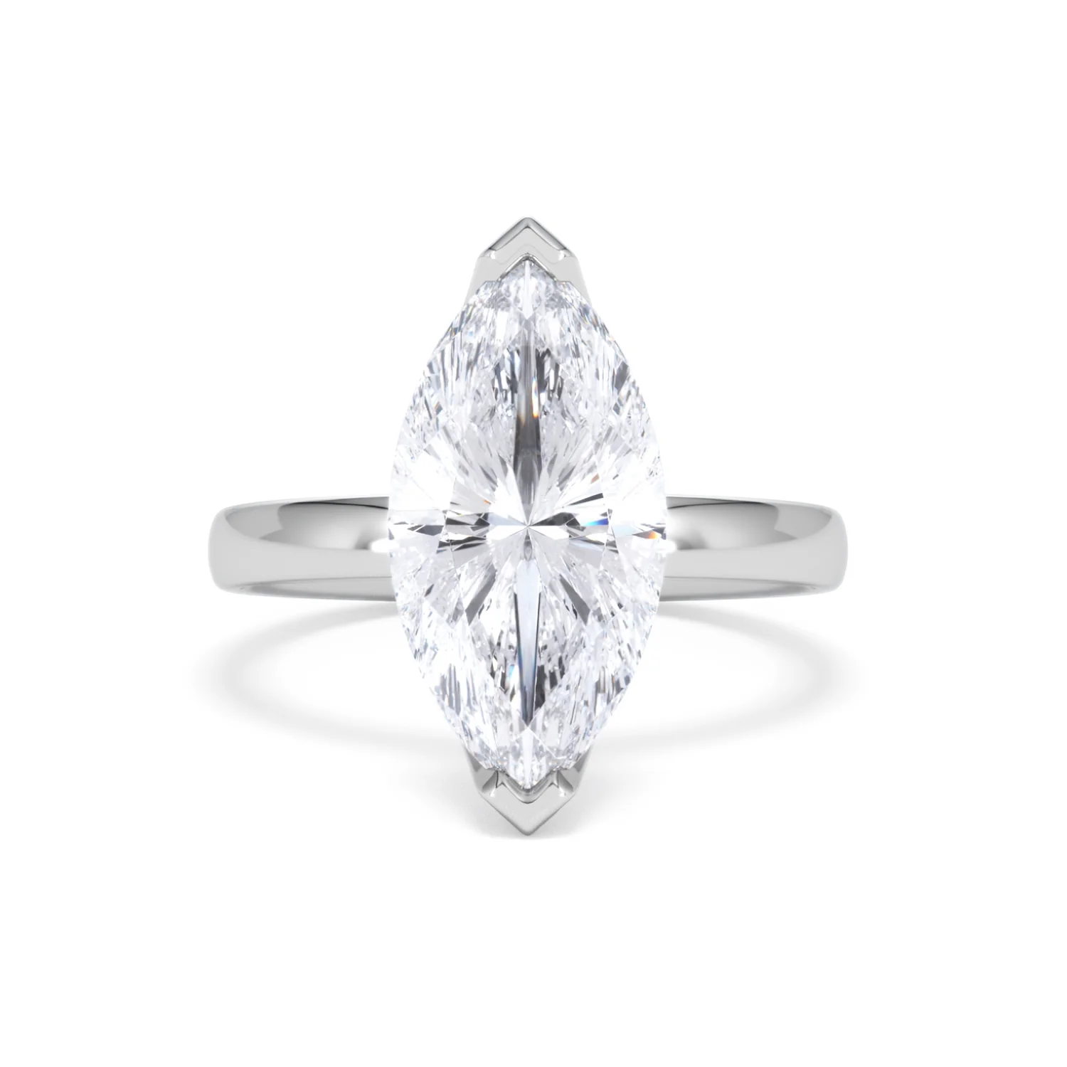 Origin 3.00ct Marquise Cut Lab Diamond Solitaire Engagement Ring in 18K White Gold - Image 7