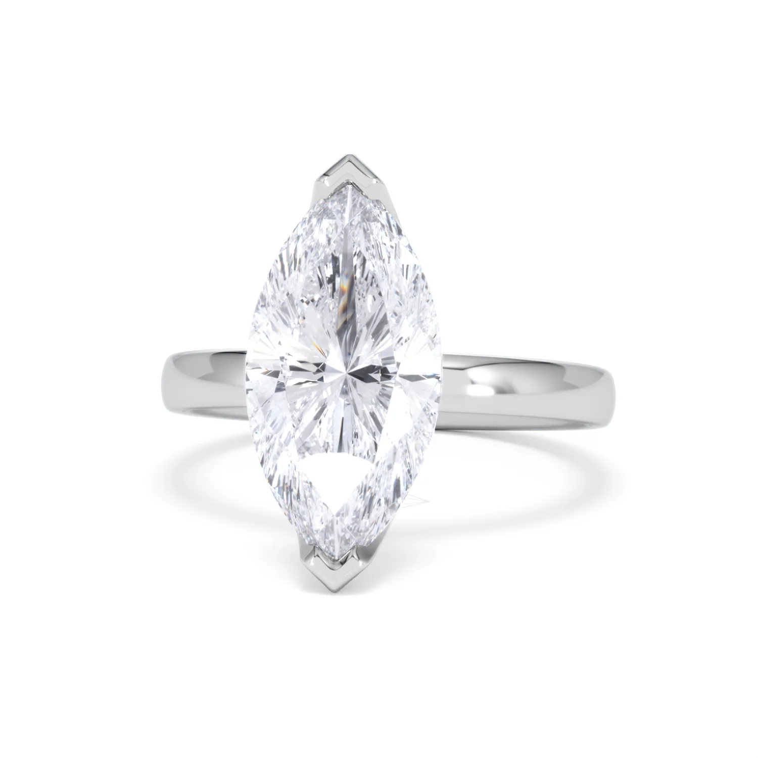 Origin 3.00ct Marquise Cut Lab Diamond Solitaire Engagement Ring in 18K White Gold - Image 85