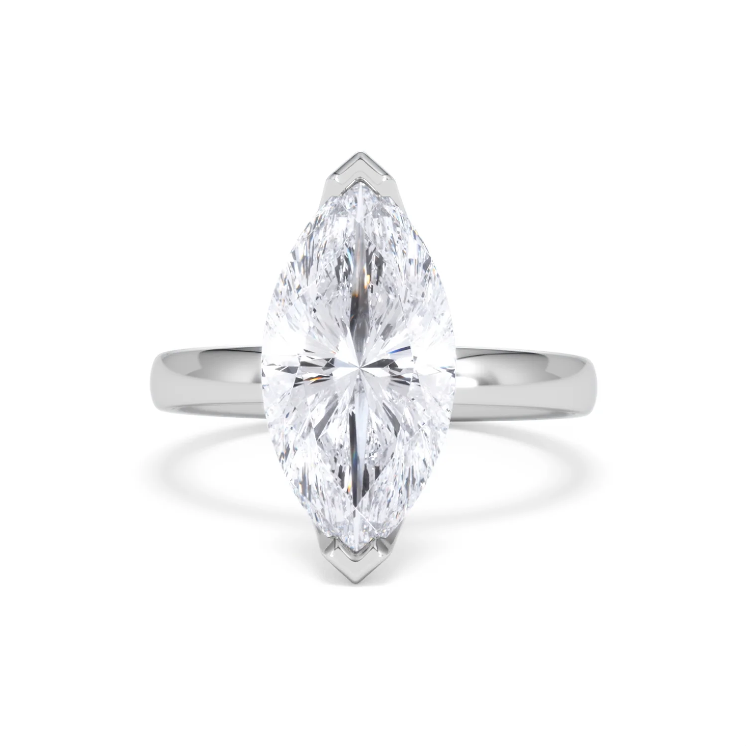 Origin 3.00ct Marquise Cut Lab Diamond Solitaire Engagement Ring in 18K White Gold - Image 86