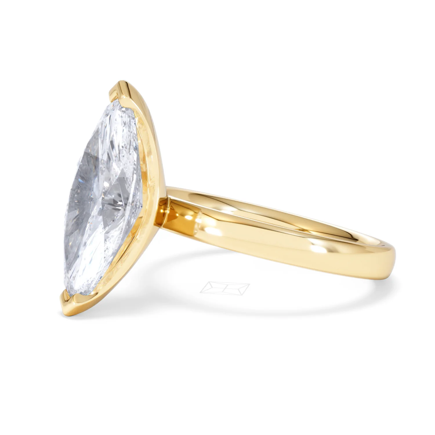 Origin 3.00ct Marquise Cut Lab Diamond Solitaire Engagement Ring in 18K Yellow Gold - Image 74
