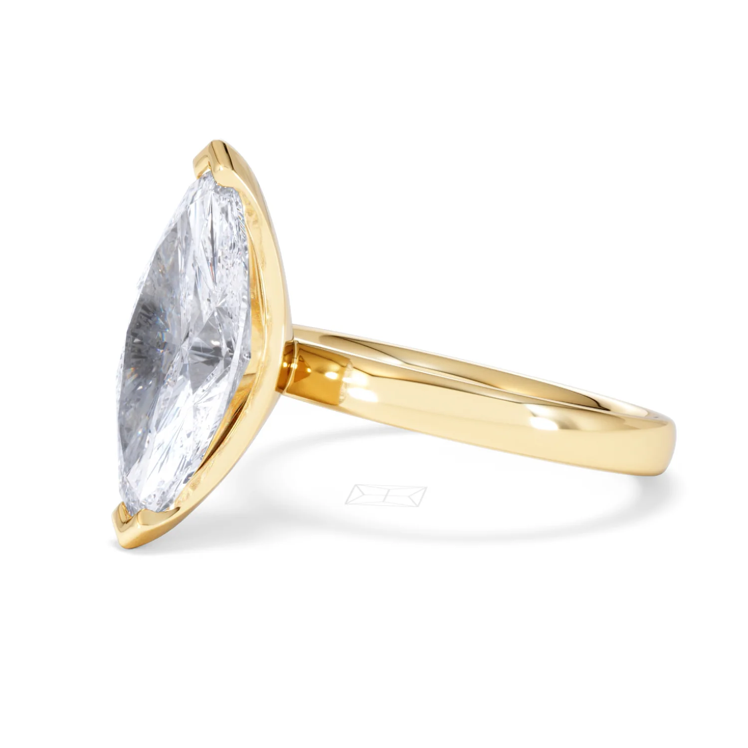 Origin 3.00ct Marquise Cut Lab Diamond Solitaire Engagement Ring in 18K Yellow Gold - Image 75