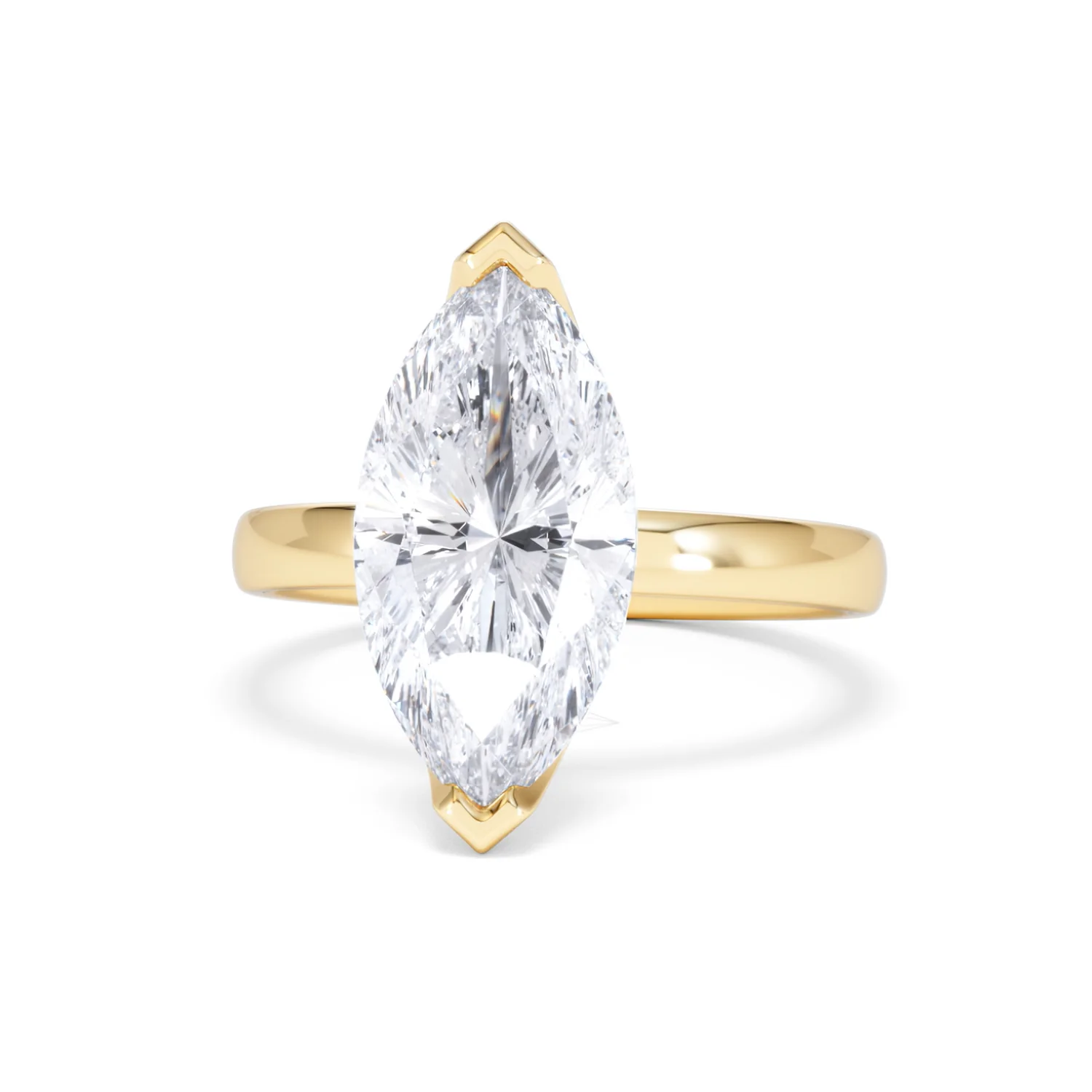 Origin 3.00ct Marquise Cut Lab Diamond Solitaire Engagement Ring in 18K Yellow Gold - Image 85
