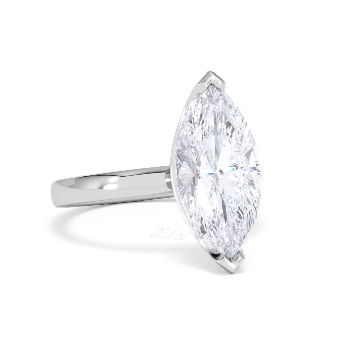 Origin 3.00ct Marquise Cut Lab Diamond Solitaire Engagement Ring in Platinum - Image 12