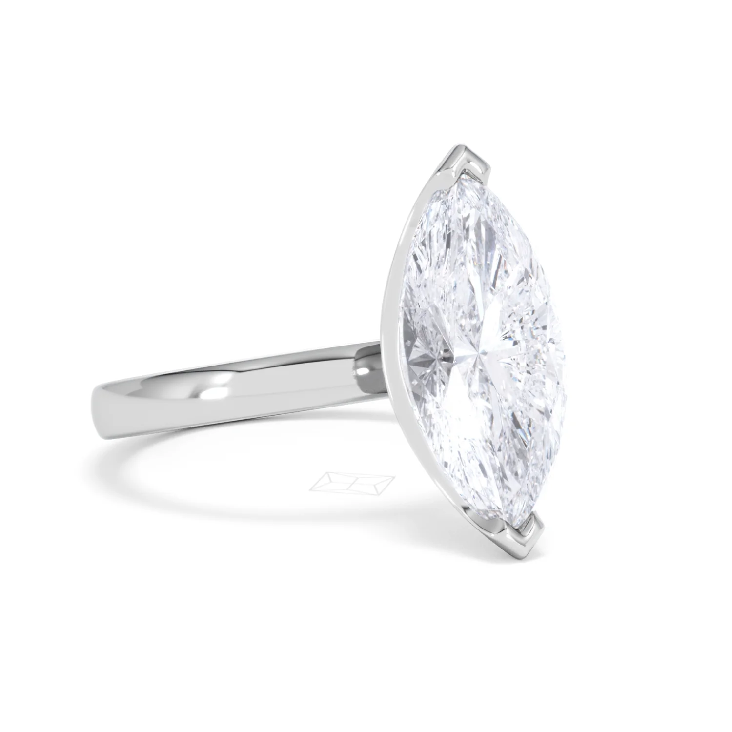 Origin 3.00ct Marquise Cut Lab Diamond Solitaire Engagement Ring in Platinum - Image 14
