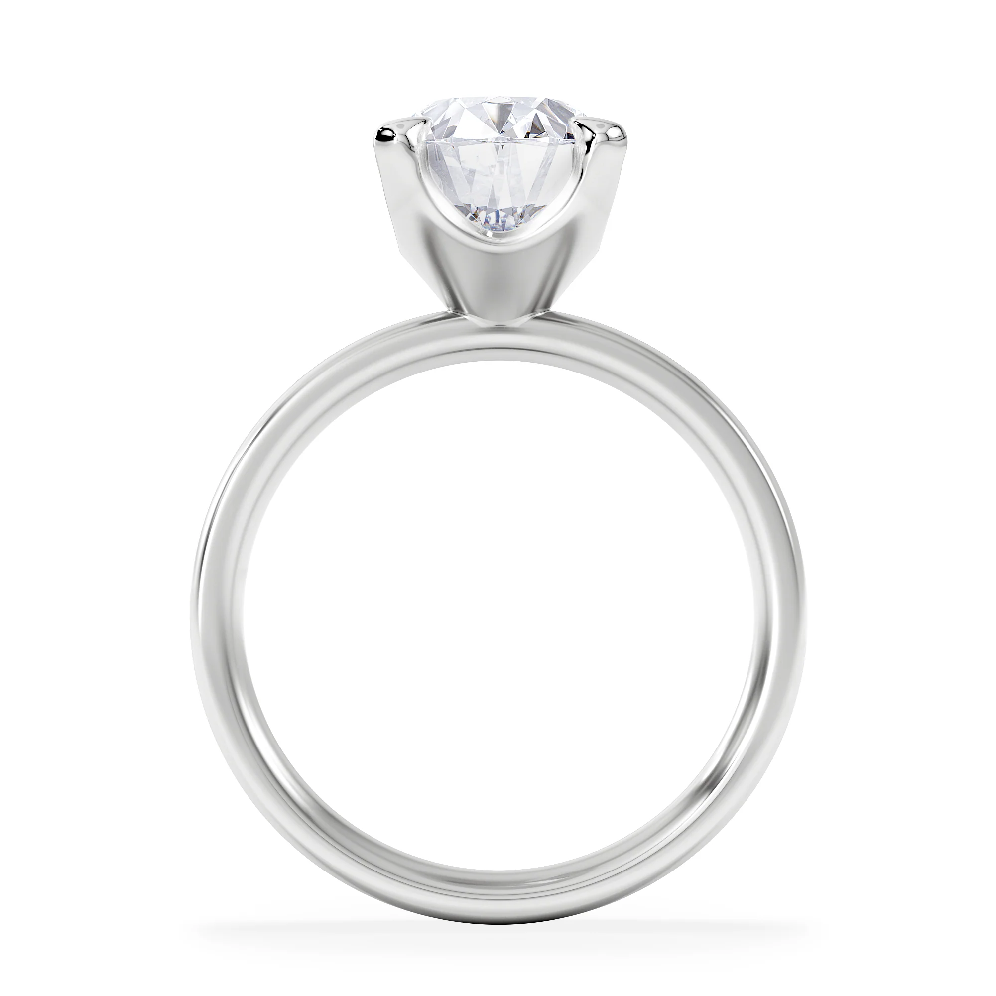 Origin 3.00ct Oval Cut Lab Diamond Solitaire Engagement Ring in 18K White Gold - Image 3