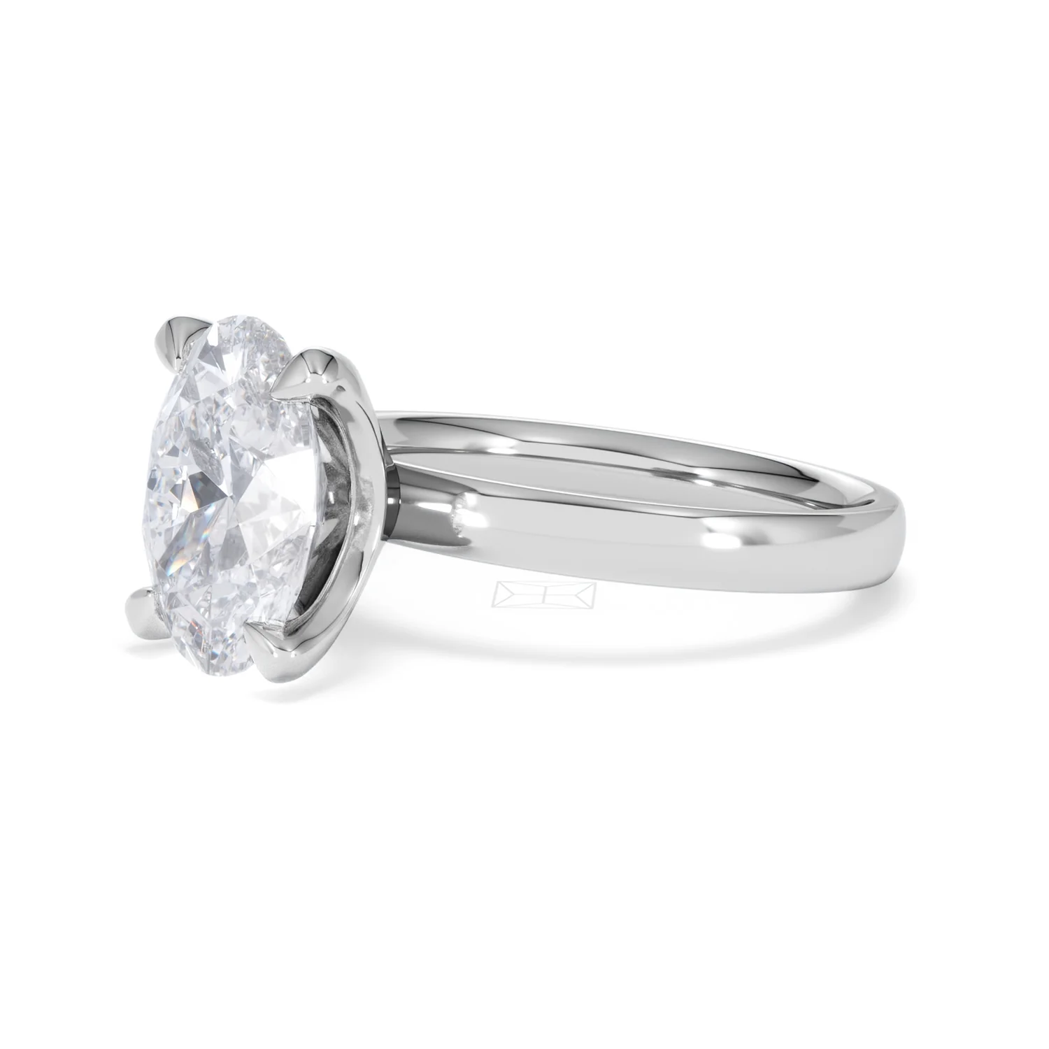 Origin 3.00ct Oval Cut Lab Diamond Solitaire Engagement Ring in 18K White Gold - Image 76