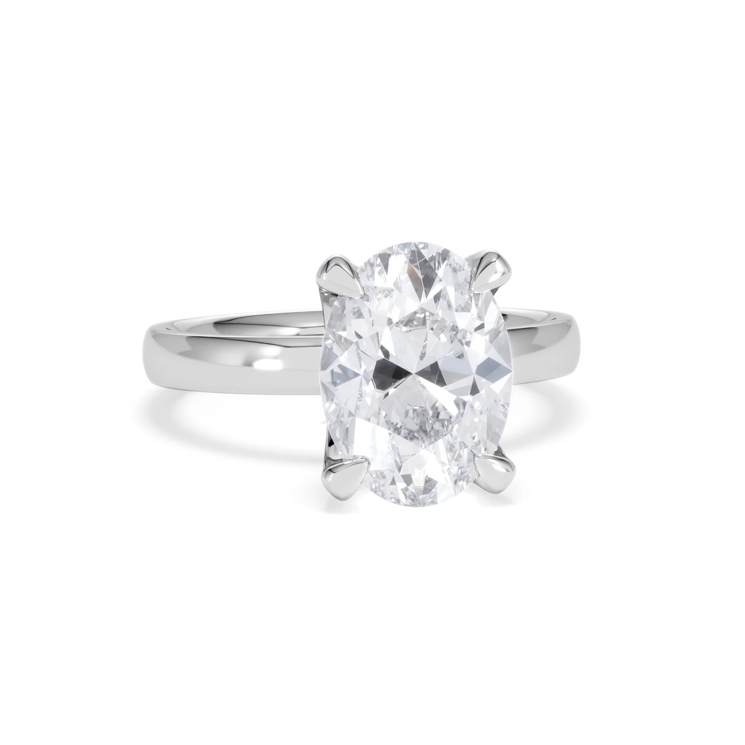 Origin 3.00ct Oval Cut Lab Diamond Solitaire Engagement Ring in 18K White Gold - Image 9