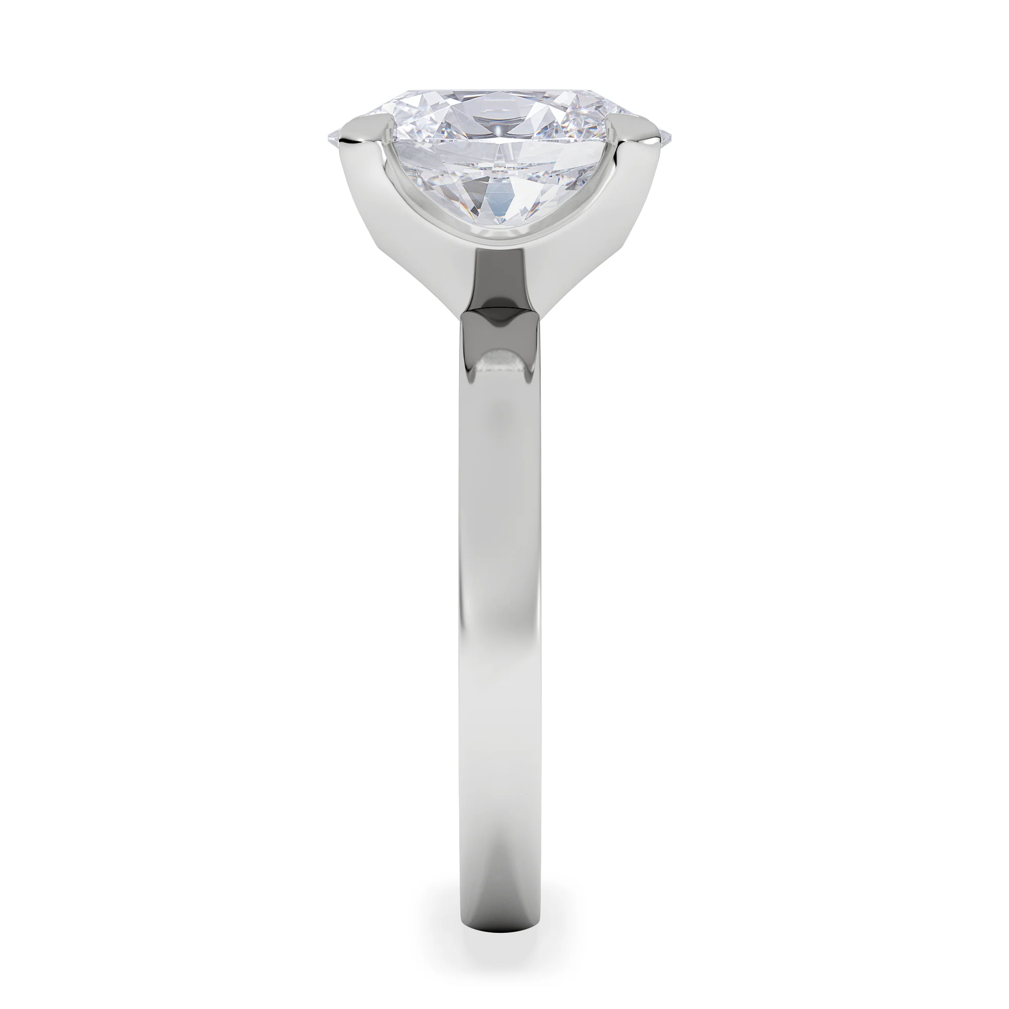 Origin 3.00ct Oval Cut Lab Diamond Solitaire Engagement Ring in Platinum - Image 5