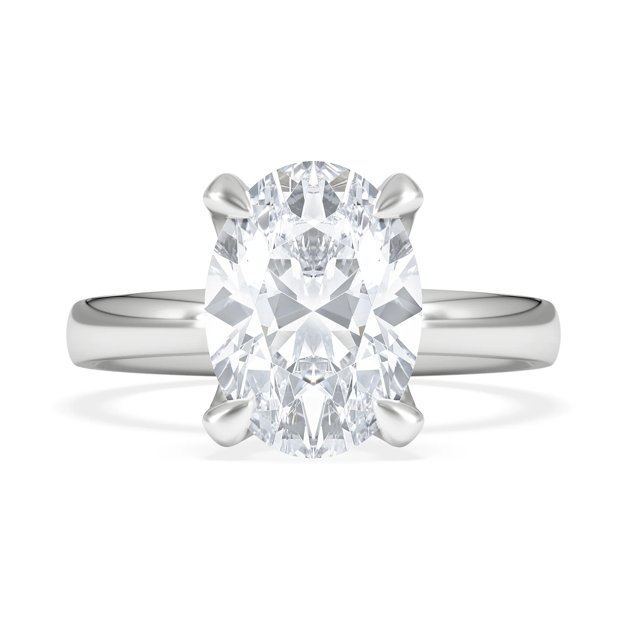 Origin 3.00ct Oval Cut Lab Diamond Solitaire Engagement Ring in Platinum - Image 6