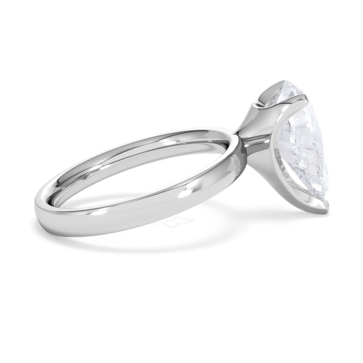Origin 3.00ct Pear Cut Lab Diamond Solitaire Engagement Ring in 18K White Gold - Image 29