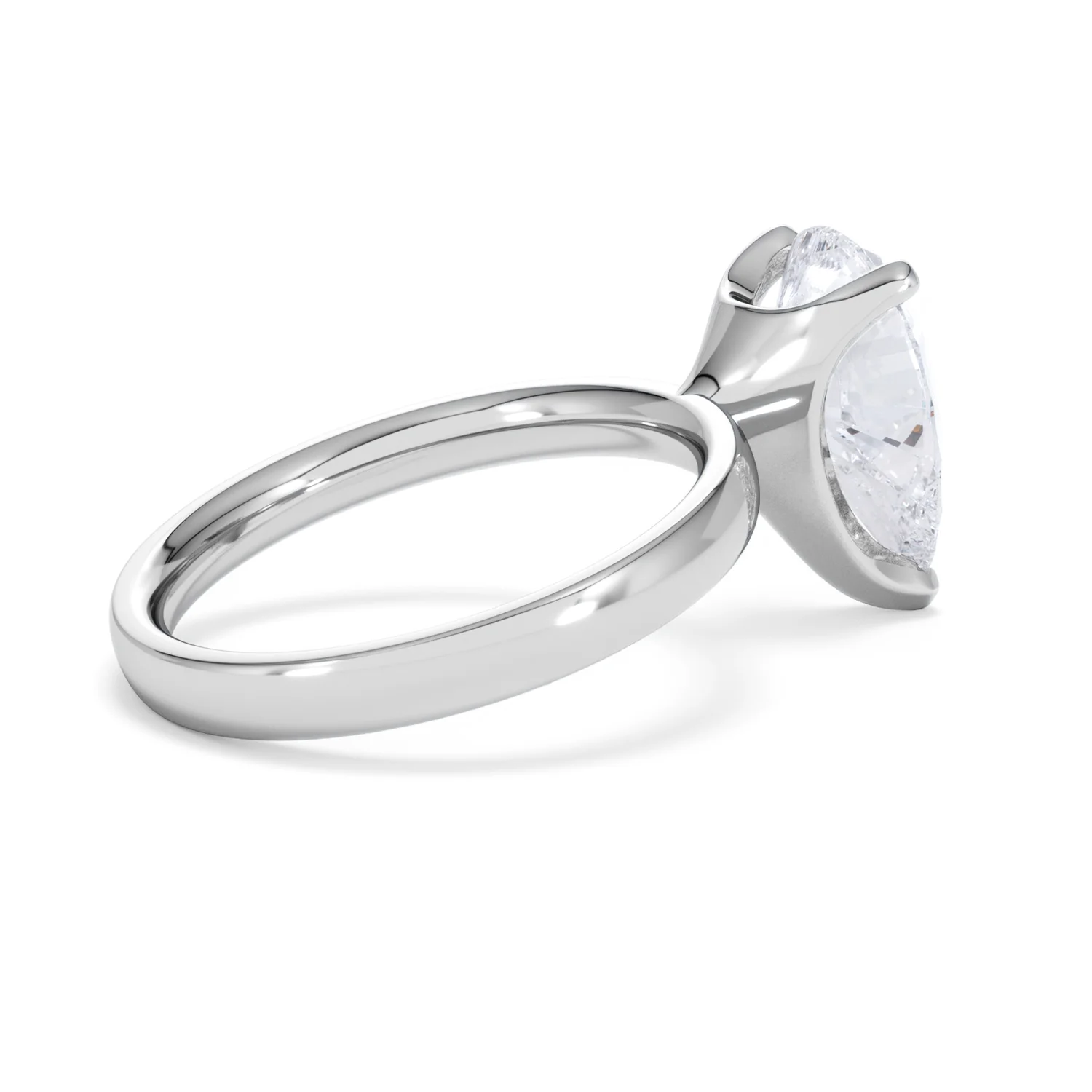 Origin 3.00ct Pear Cut Lab Diamond Solitaire Engagement Ring in 18K White Gold - Image 33