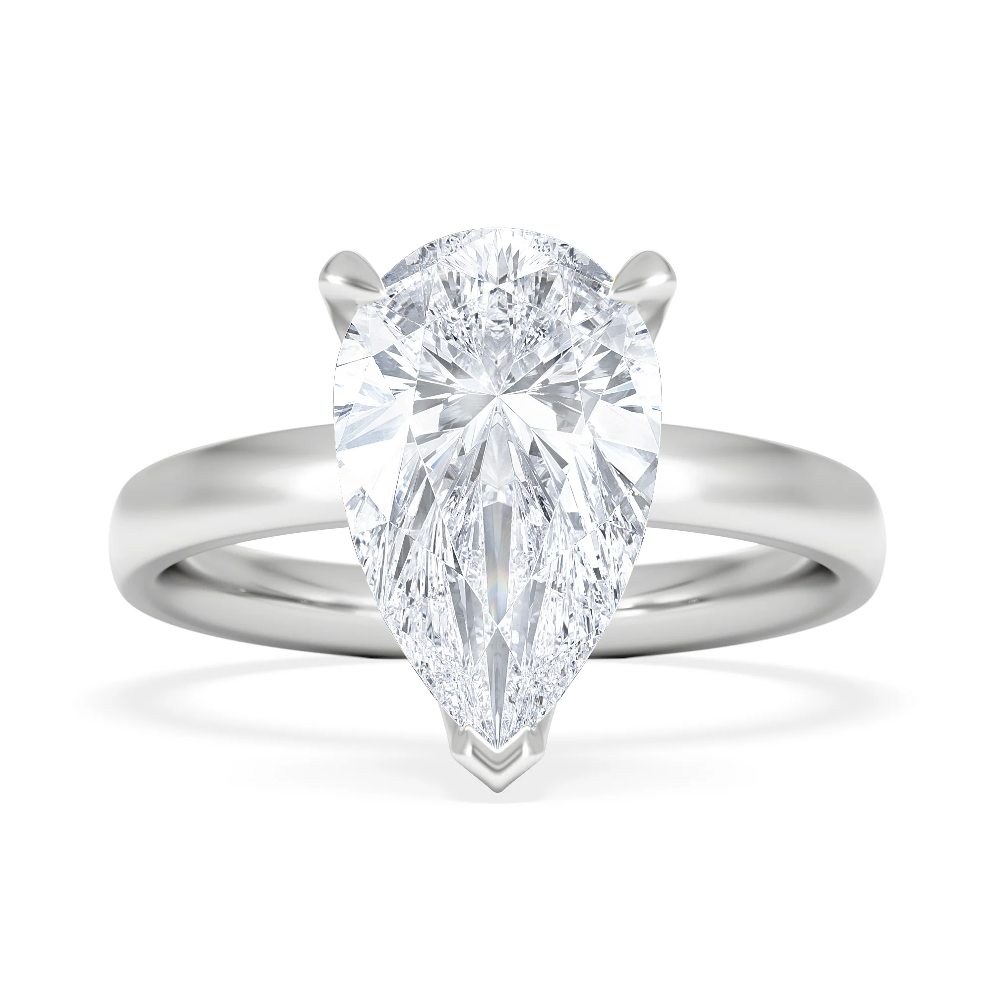 Origin 3.00ct Pear Cut Lab Diamond Solitaire Engagement Ring in 18K White Gold - Image 6