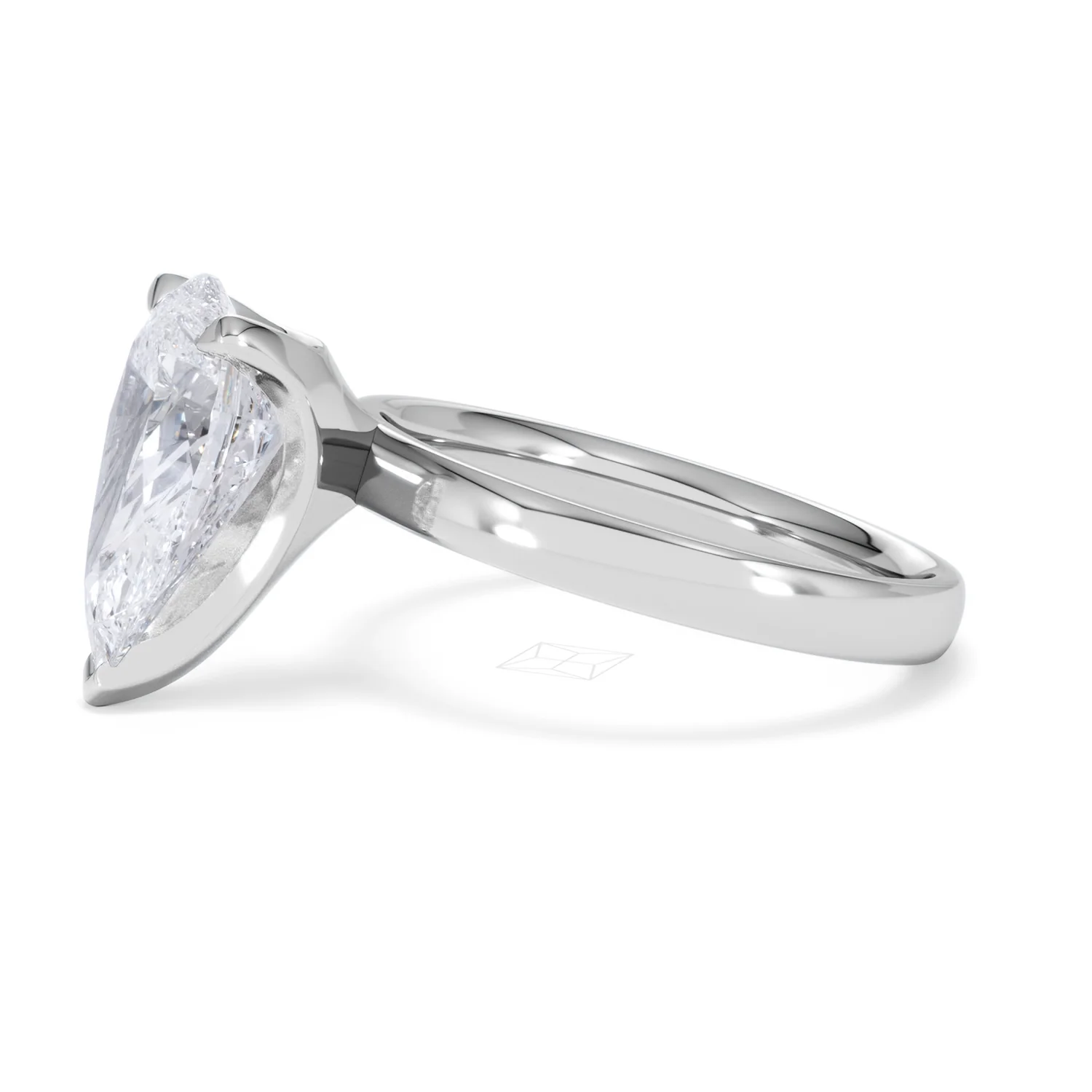 Origin 3.00ct Pear Cut Lab Diamond Solitaire Engagement Ring in 18K White Gold - Image 71