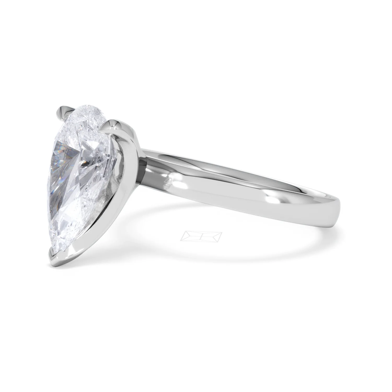 Origin 3.00ct Pear Cut Lab Diamond Solitaire Engagement Ring in 18K White Gold - Image 75