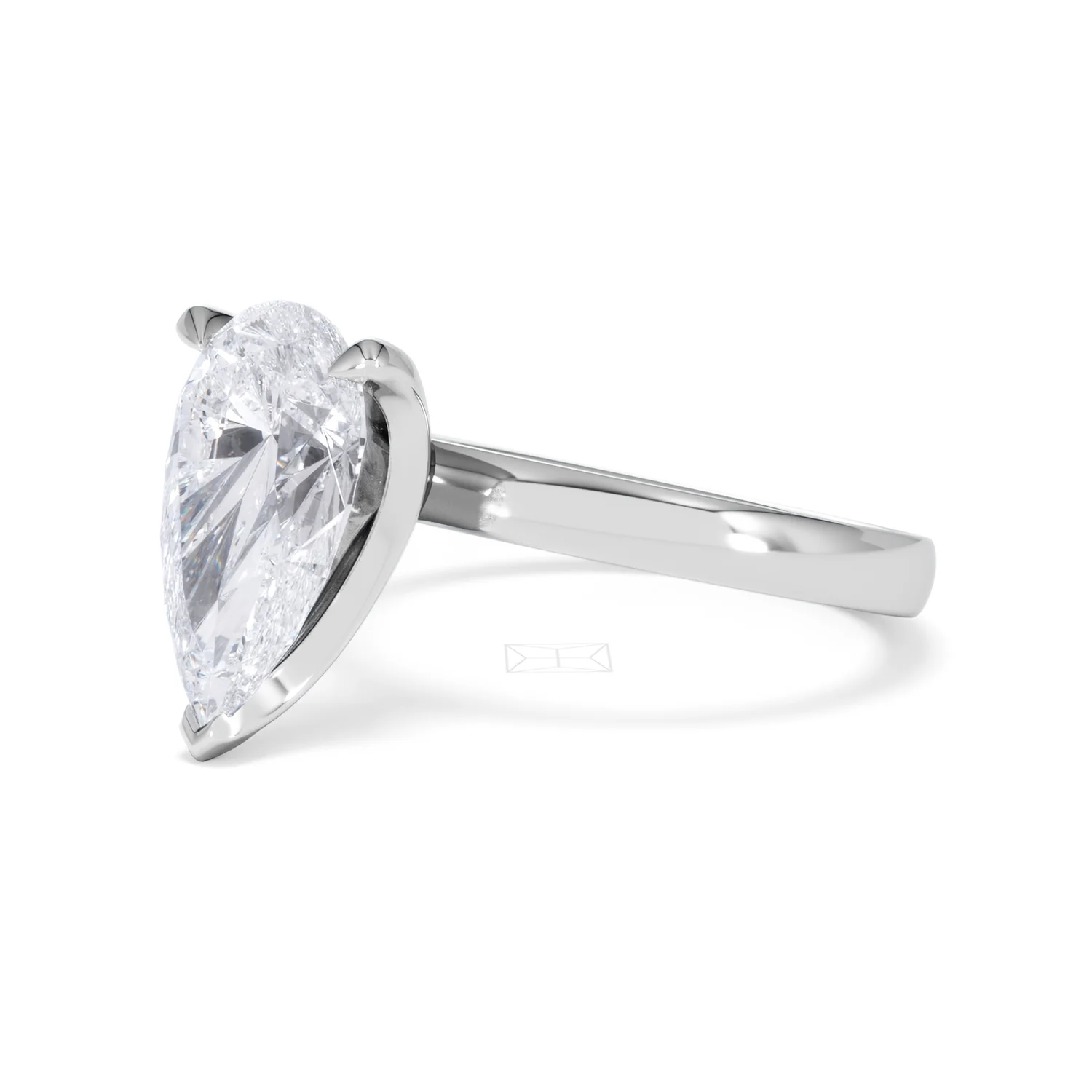 Origin 3.00ct Pear Cut Lab Diamond Solitaire Engagement Ring in 18K White Gold - Image 77