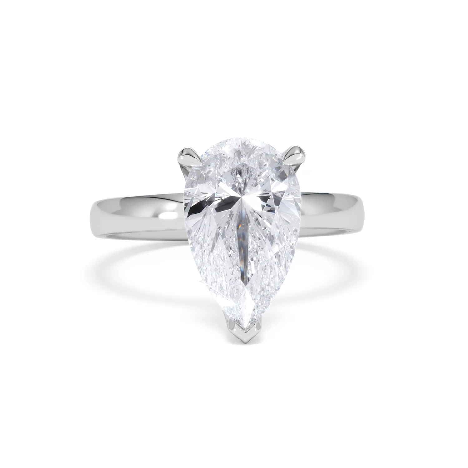 Origin 3.00ct Pear Cut Lab Diamond Solitaire Engagement Ring in 18K White Gold - Image 8