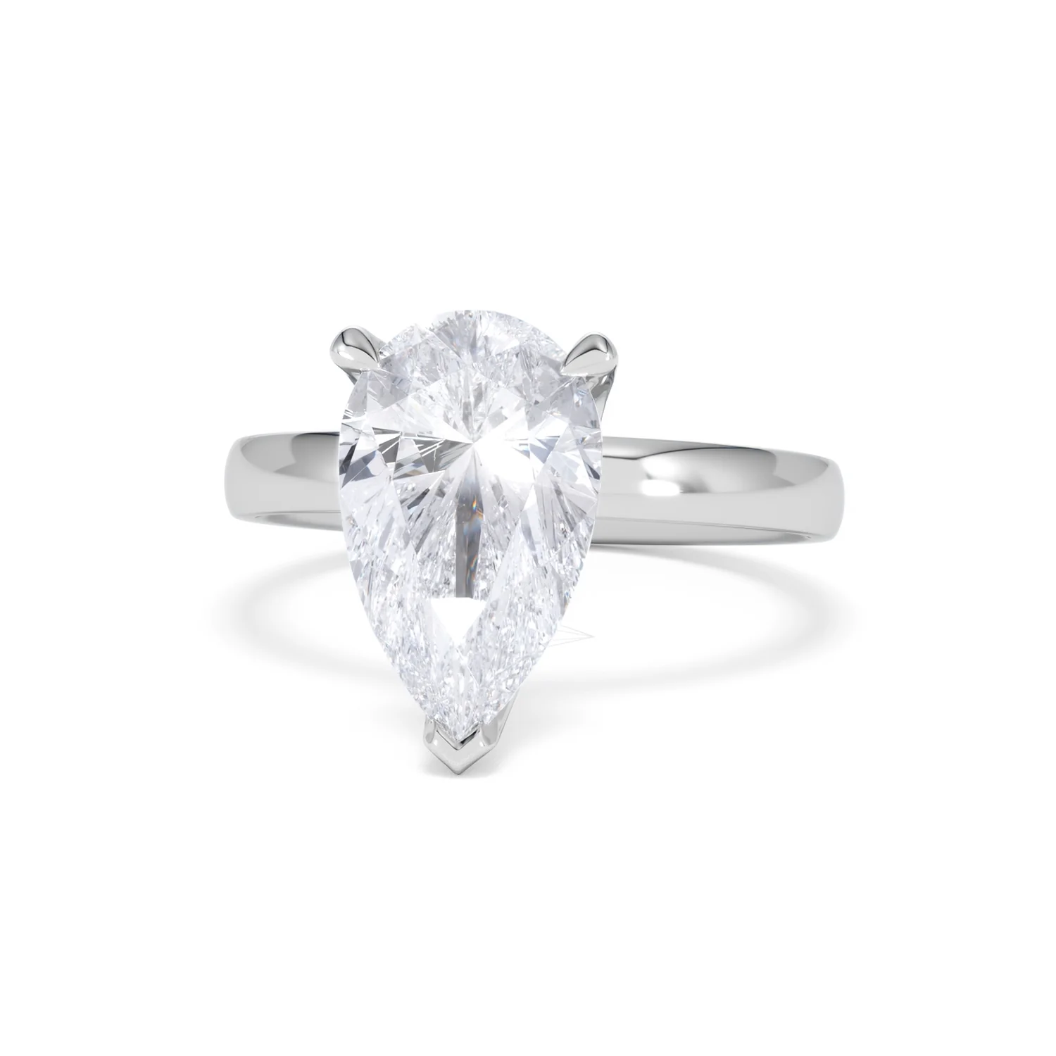 Origin 3.00ct Pear Cut Lab Diamond Solitaire Engagement Ring in 18K White Gold - Image 85