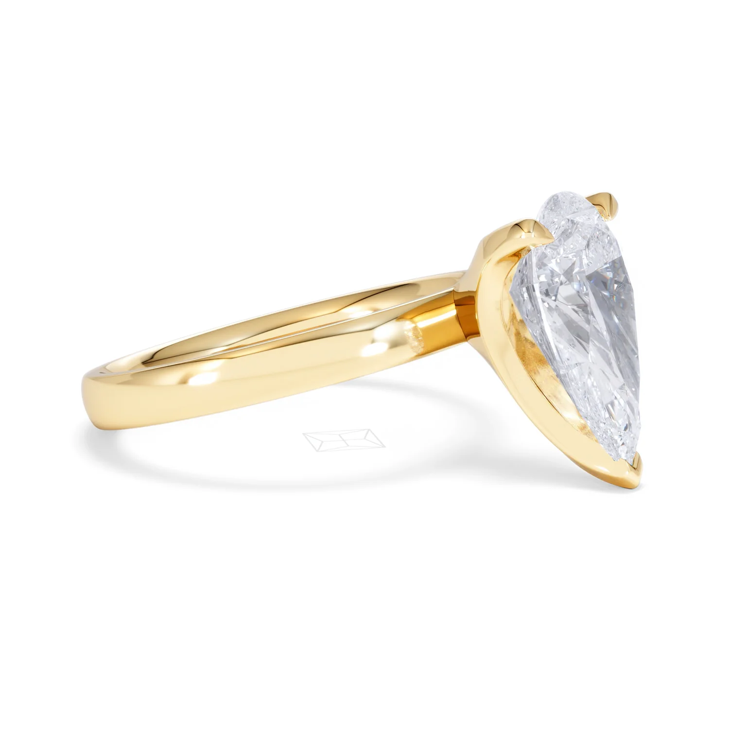 Origin 3.00ct Pear Cut Lab Diamond Solitaire Engagement Ring in 18K Yellow Gold - Image 20