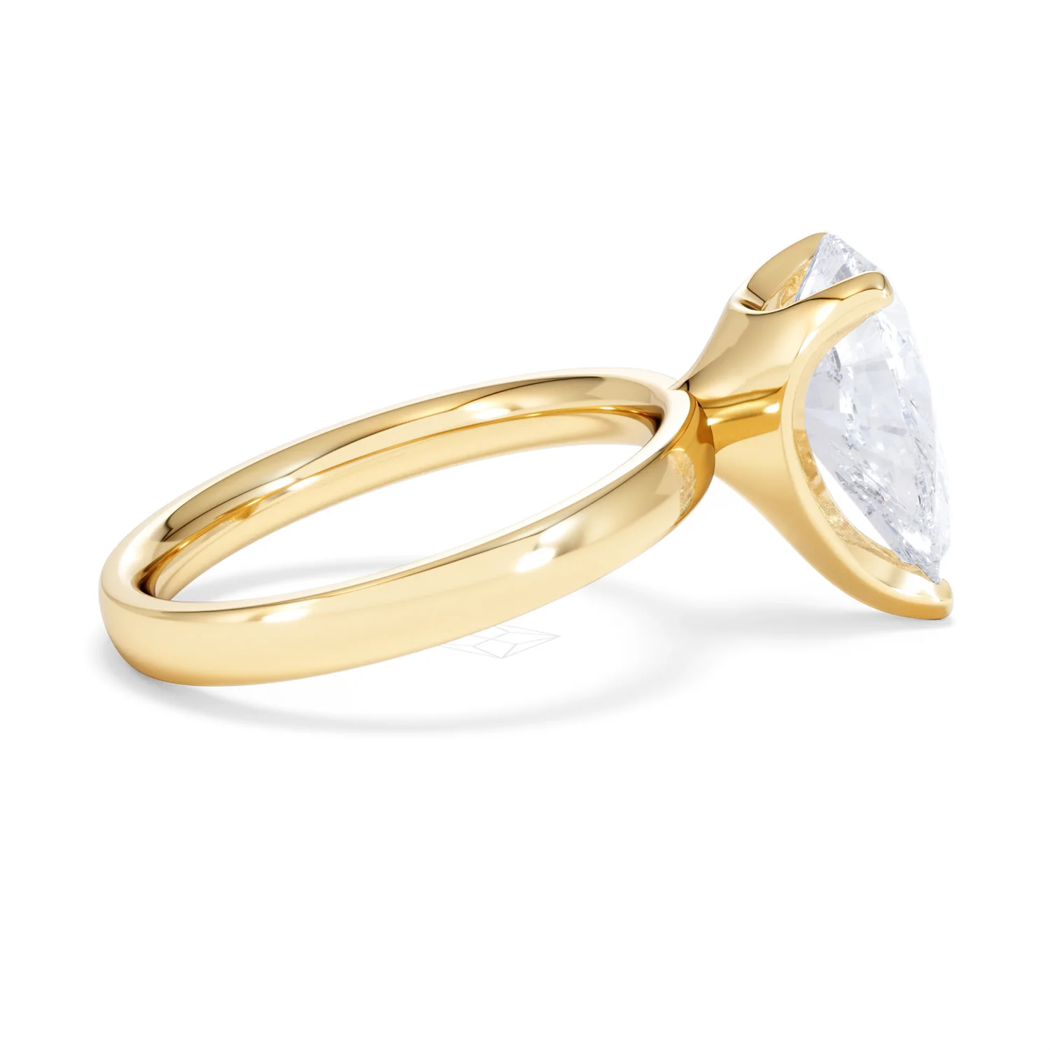 Origin 3.00ct Pear Cut Lab Diamond Solitaire Engagement Ring in 18K Yellow Gold - Image 29