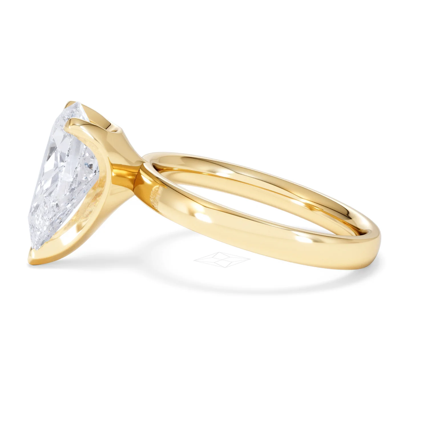 Origin 3.00ct Pear Cut Lab Diamond Solitaire Engagement Ring in 18K Yellow Gold - Image 68