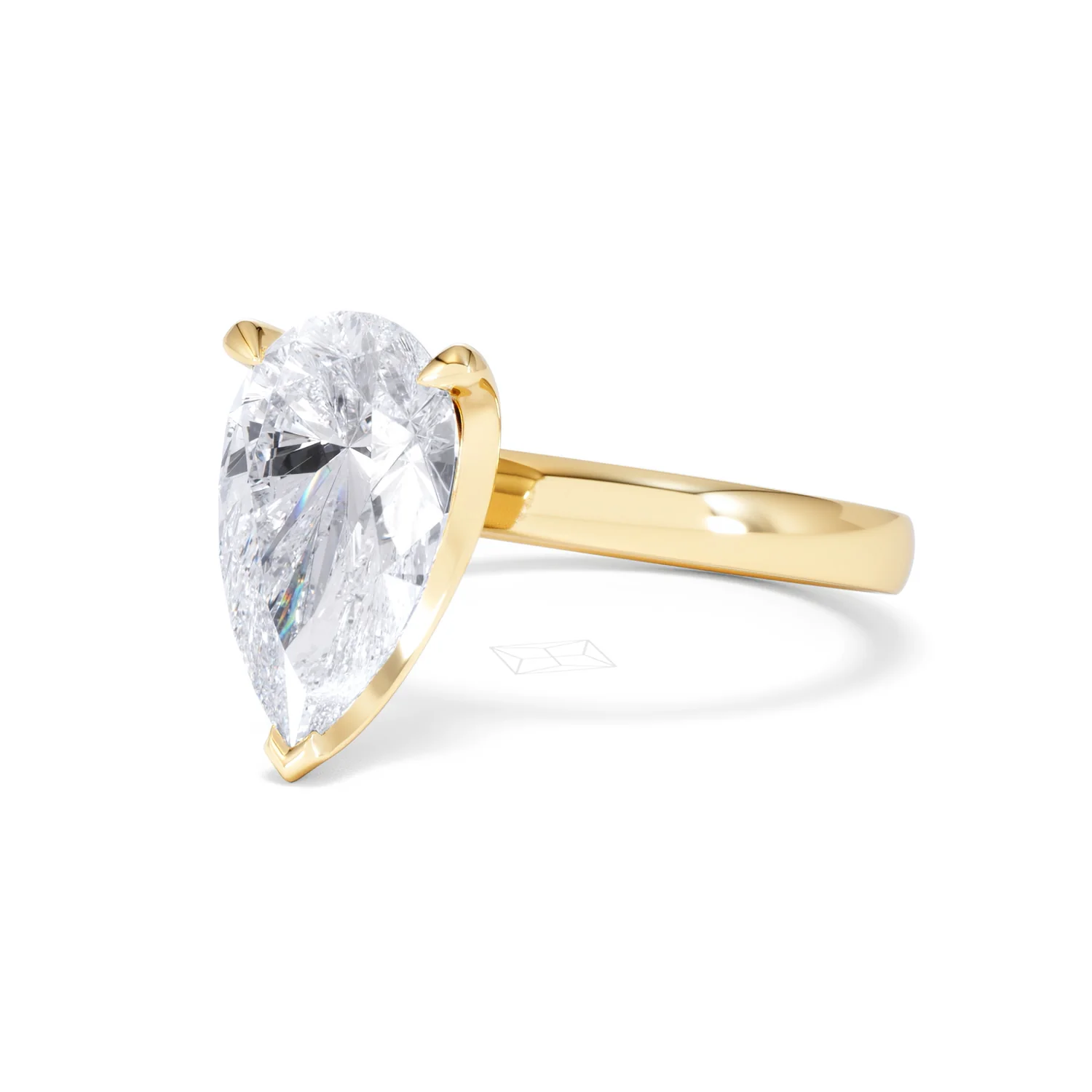 Origin 3.00ct Pear Cut Lab Diamond Solitaire Engagement Ring in 18K Yellow Gold - Image 80