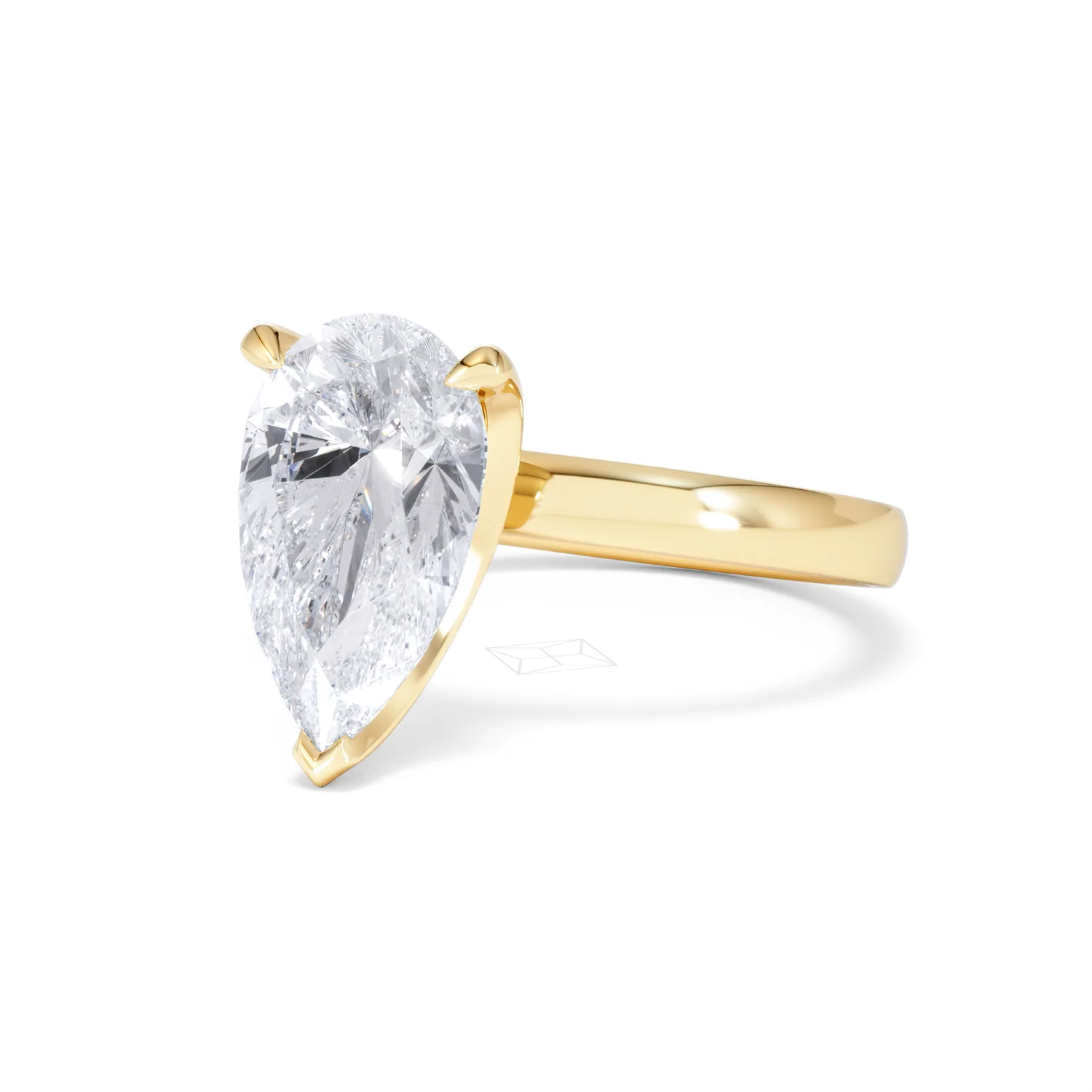 Origin 3.00ct Pear Cut Lab Diamond Solitaire Engagement Ring in 18K Yellow Gold - Image 81