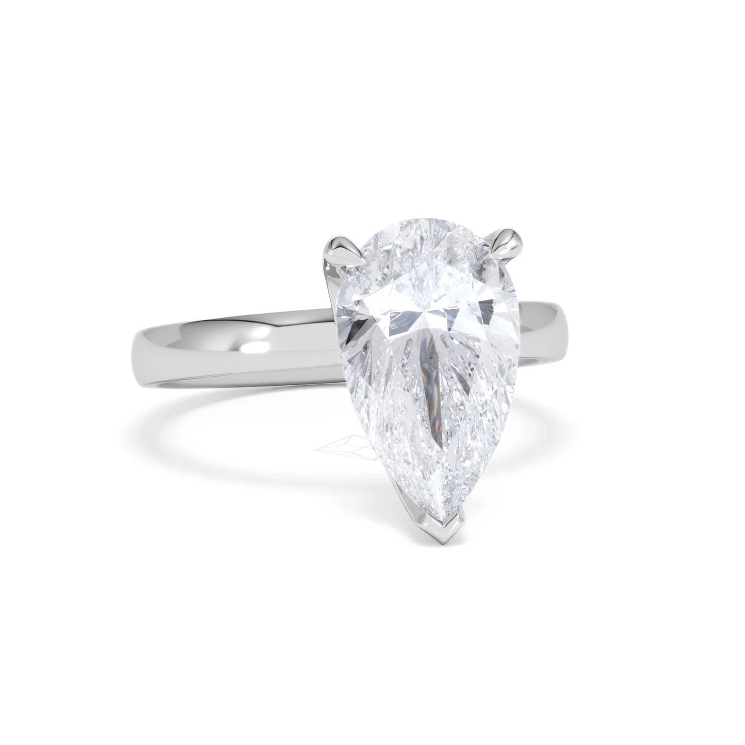 Origin 3.00ct Pear Cut Lab Diamond Solitaire Engagement Ring in Platinum - Image 10