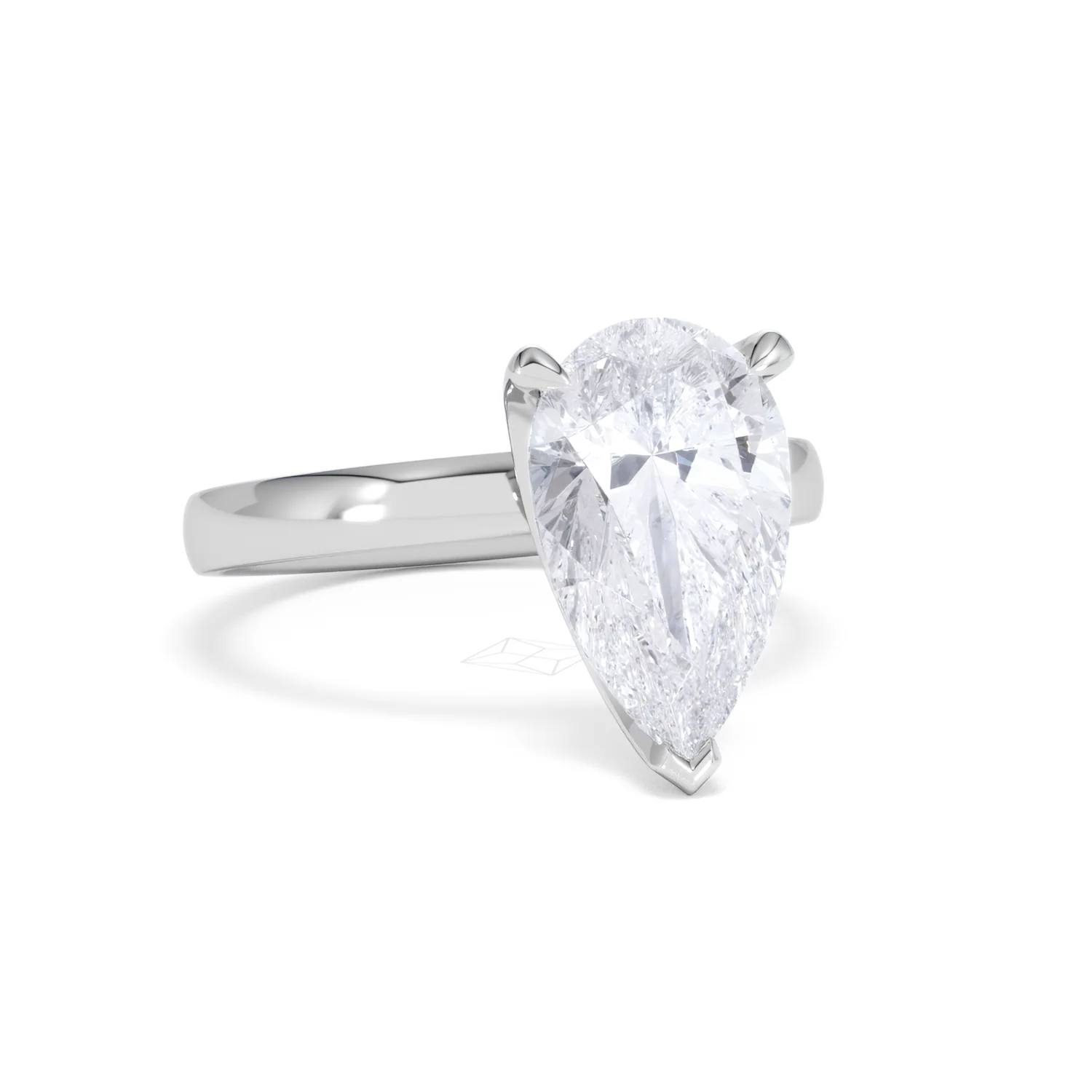 Origin 3.00ct Pear Cut Lab Diamond Solitaire Engagement Ring in Platinum - Image 11