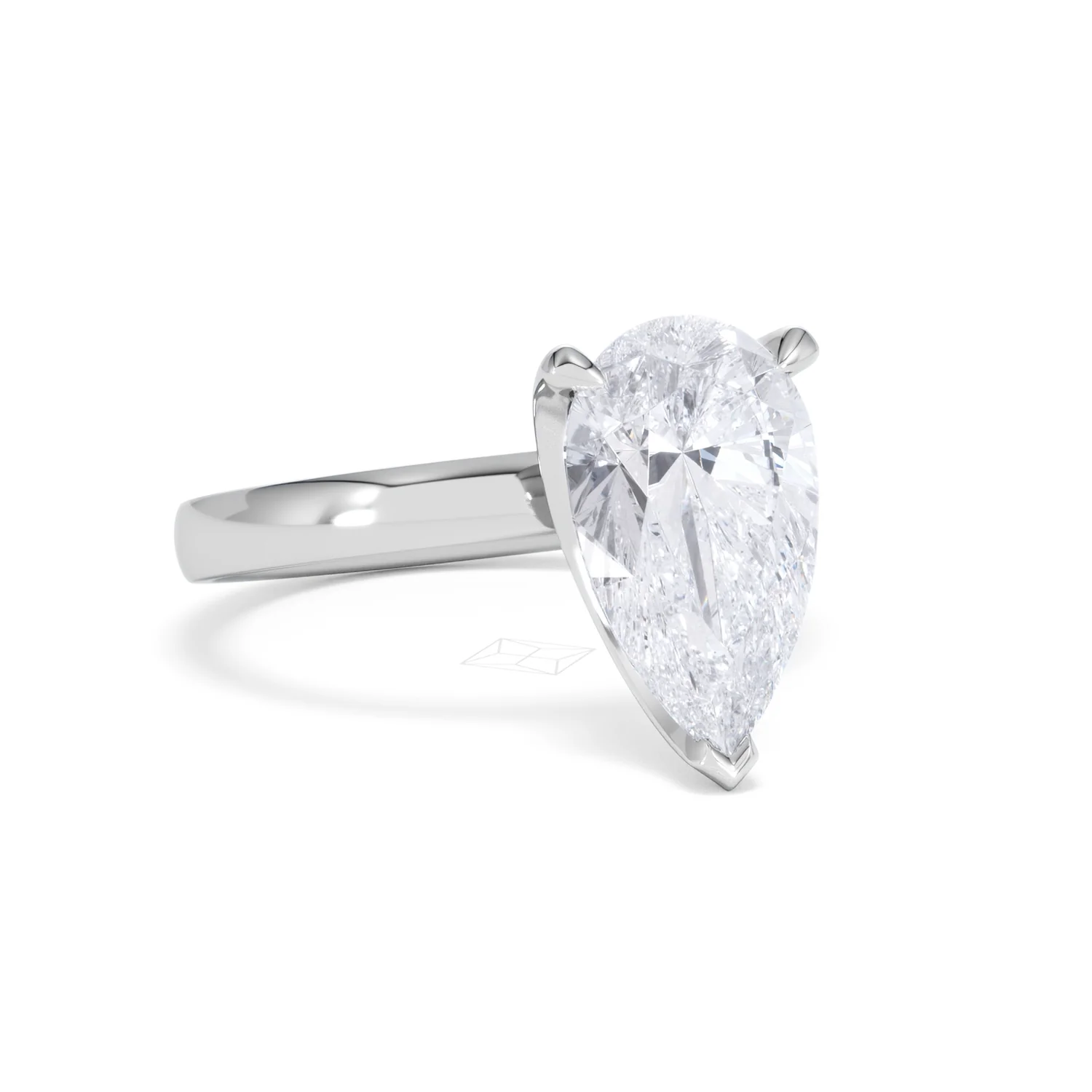 Origin 3.00ct Pear Cut Lab Diamond Solitaire Engagement Ring in Platinum - Image 12