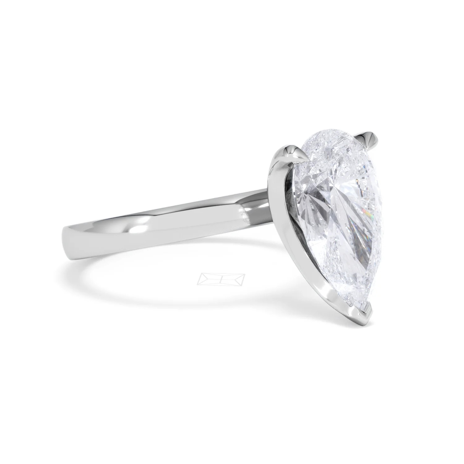 Origin 3.00ct Pear Cut Lab Diamond Solitaire Engagement Ring in Platinum - Image 16