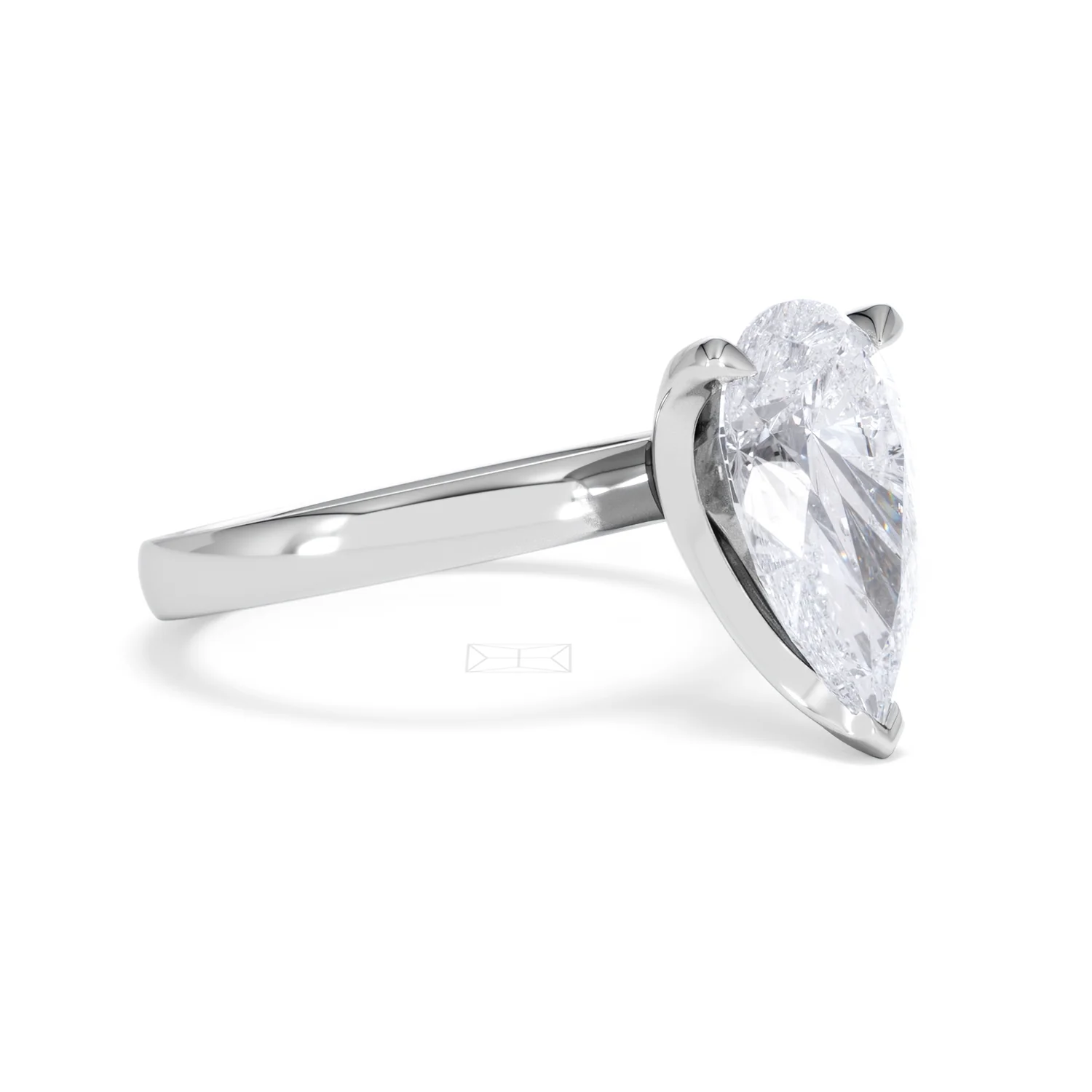 Origin 3.00ct Pear Cut Lab Diamond Solitaire Engagement Ring in Platinum - Image 17