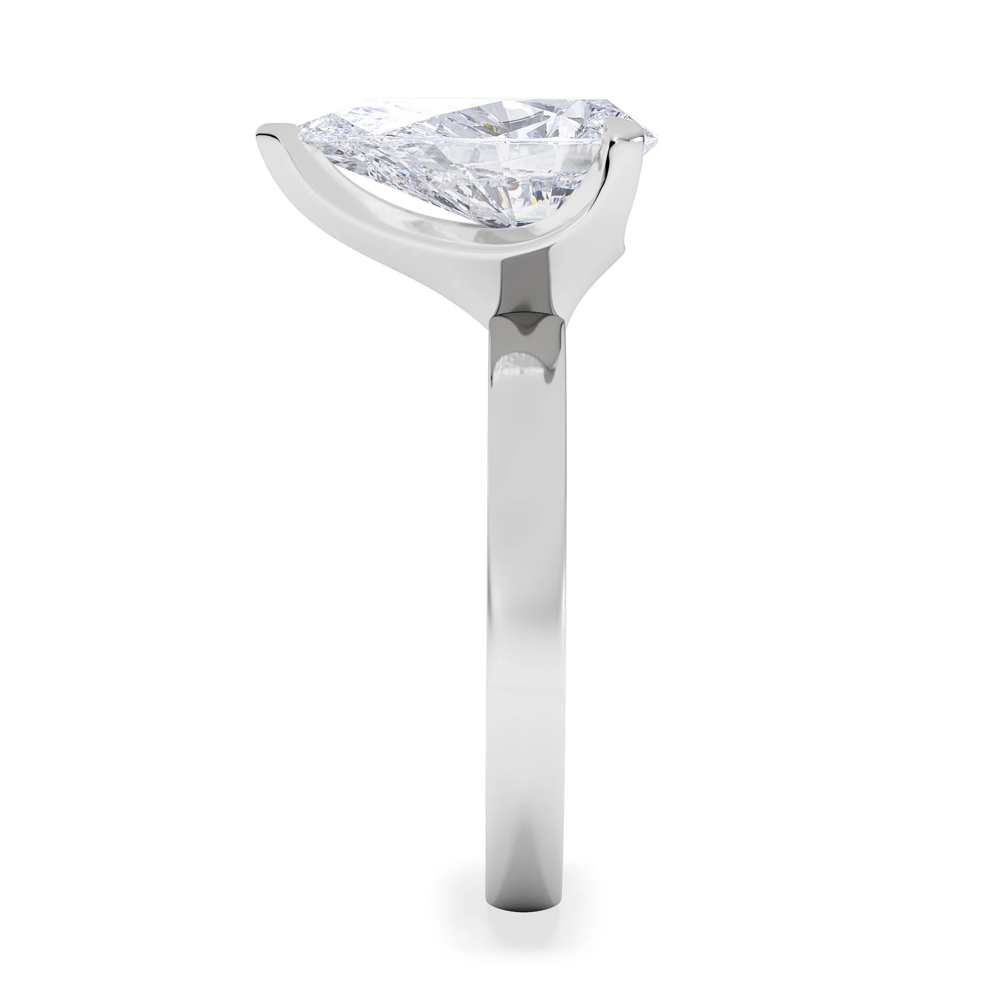 Origin 3.00ct Pear Cut Lab Diamond Solitaire Engagement Ring in Platinum - Image 5