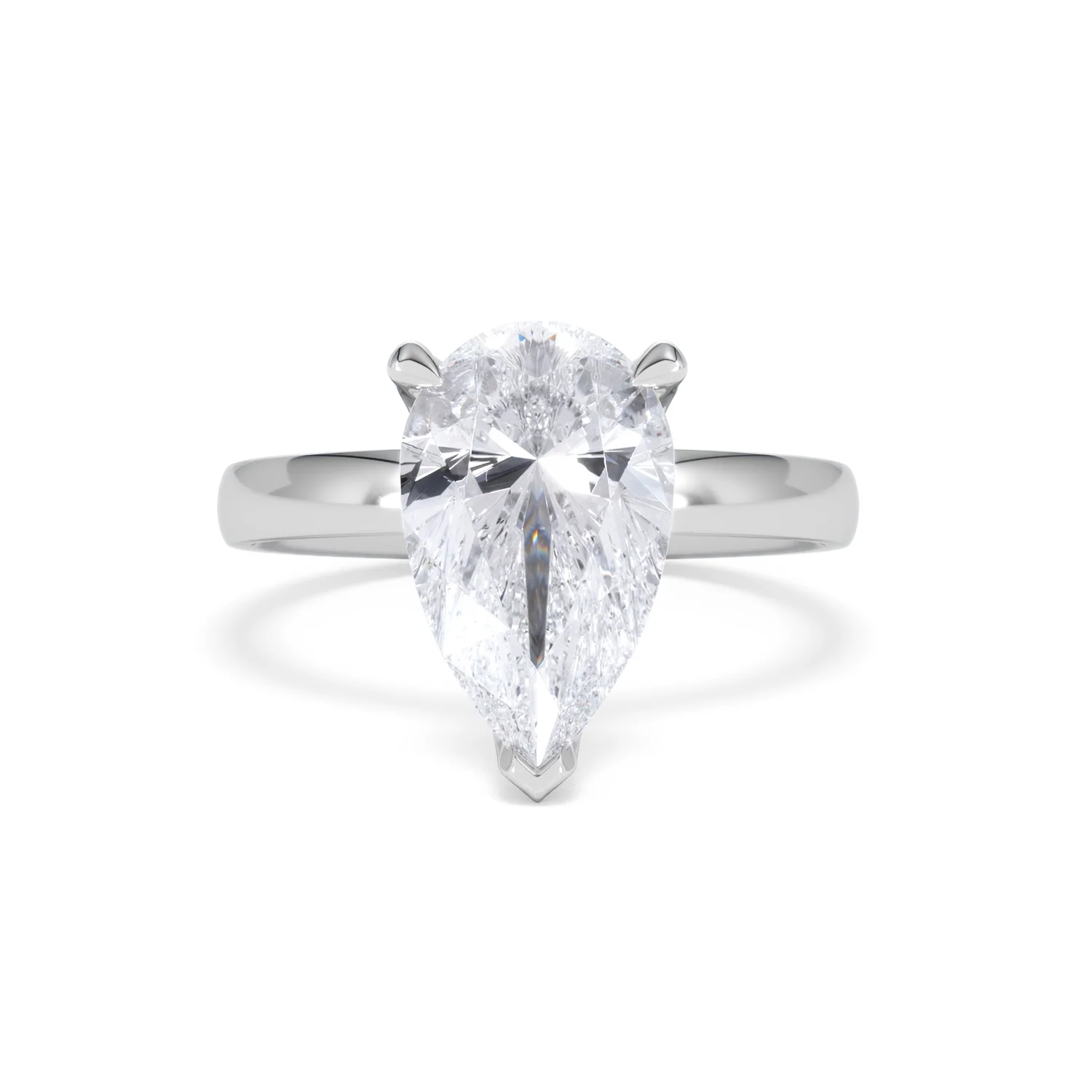 Origin 3.00ct Pear Cut Lab Diamond Solitaire Engagement Ring in Platinum - Image 7