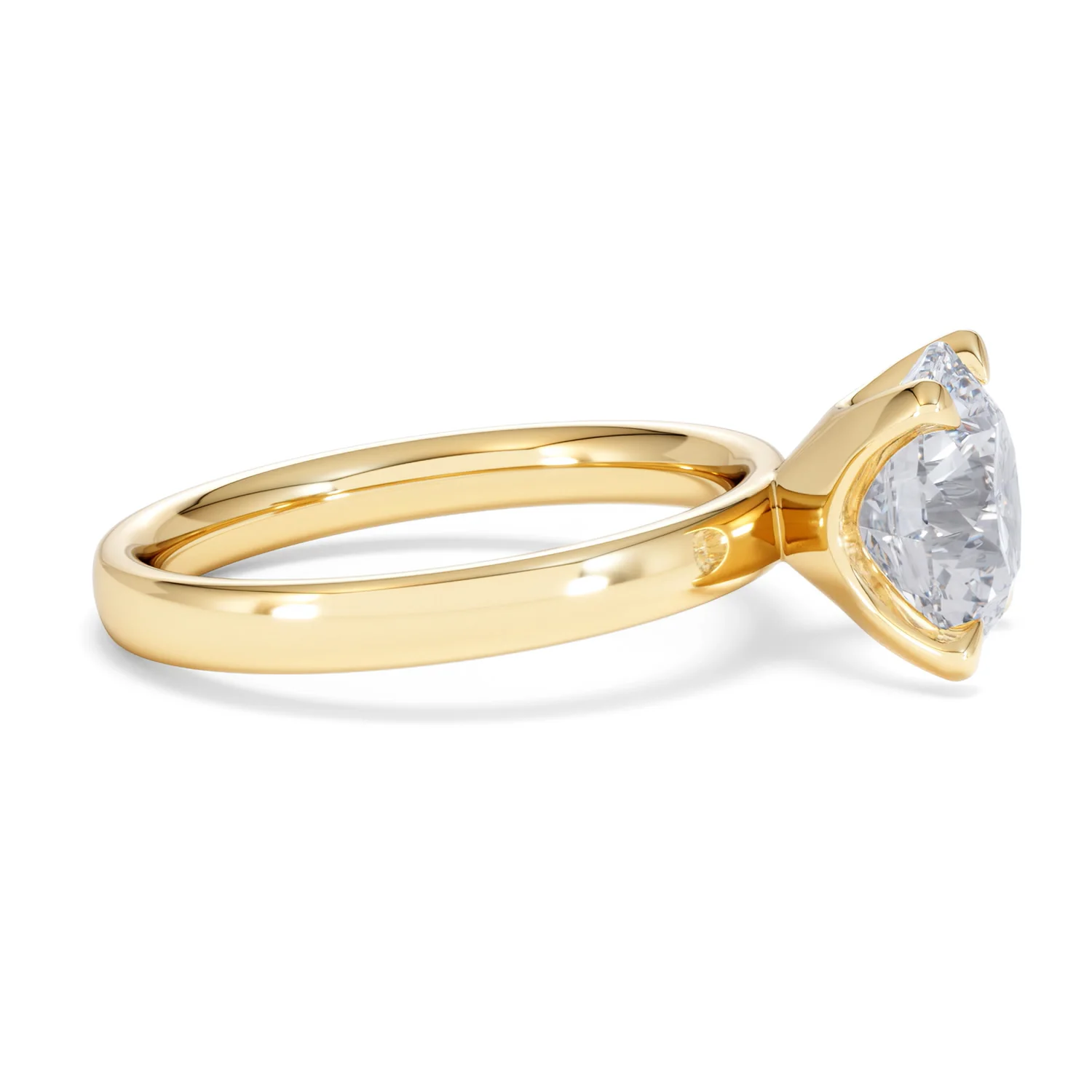 Origin 3.00ct Round Cut Lab Diamond Solitaire Engagement Ring in 18K Yellow Gold - Image 24