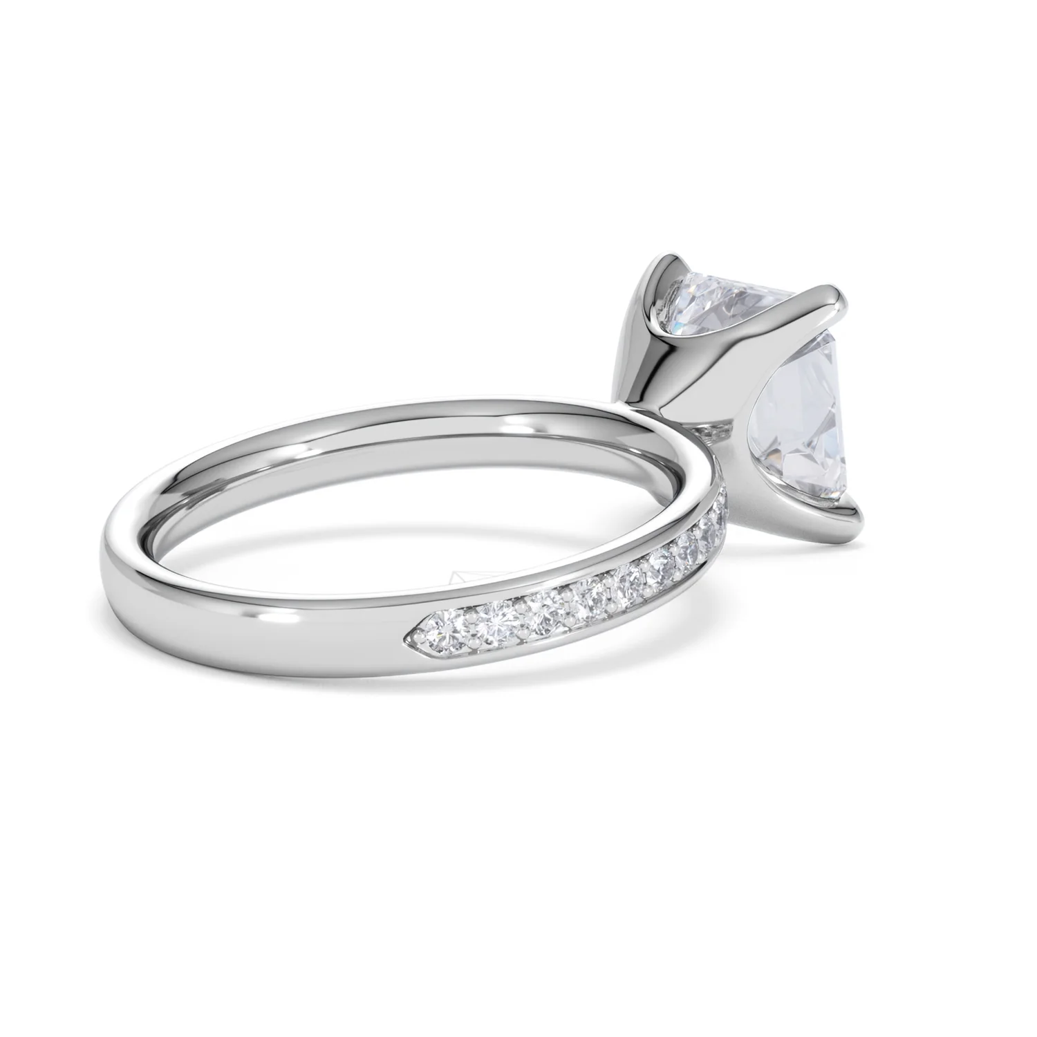 Origin 3.30ct Asscher Cut Lab Diamond Solitaire Engagement Ring with Side Stones in 18K White Gold - Image 36
