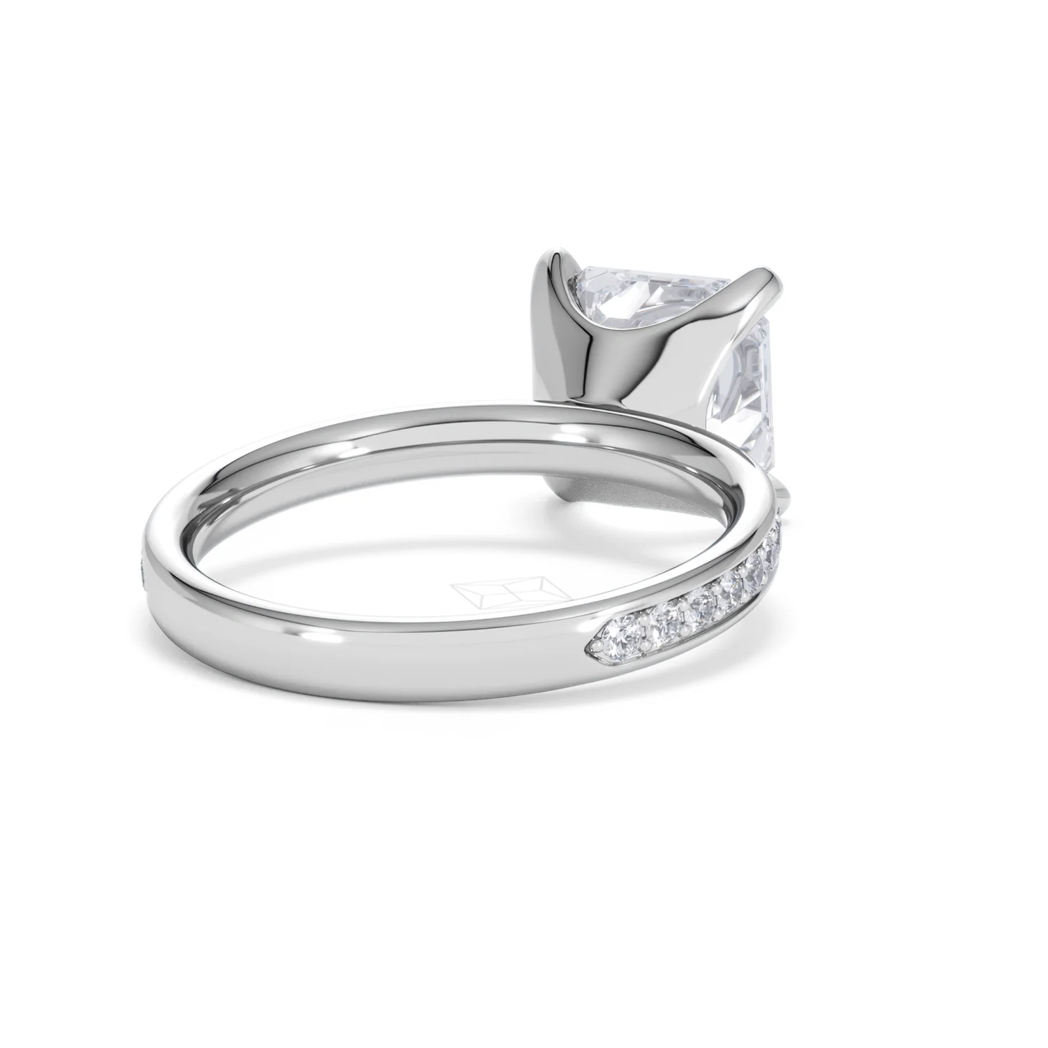 Origin 3.30ct Asscher Cut Lab Diamond Solitaire Engagement Ring with Side Stones in 18K White Gold - Image 41