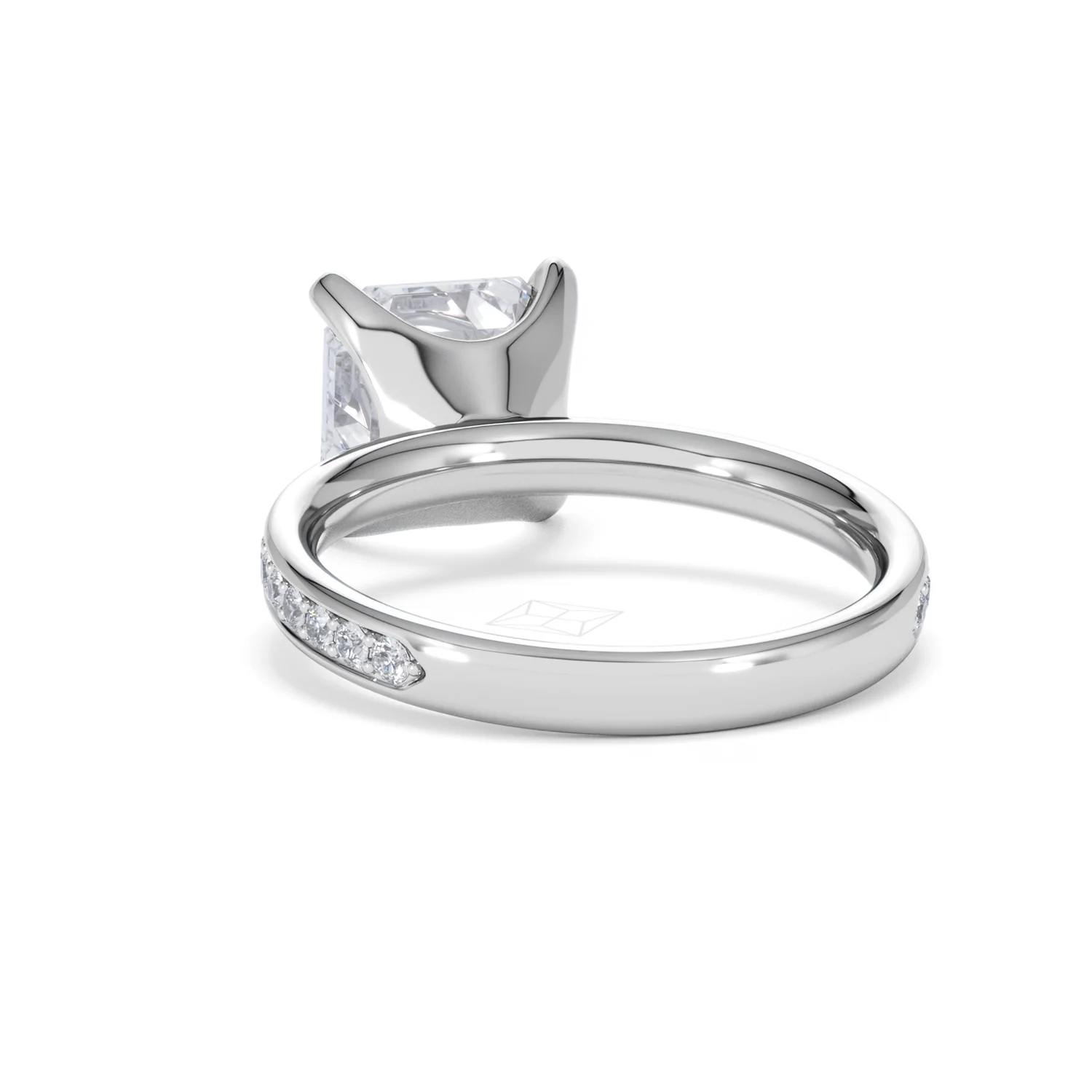 Origin 3.30ct Asscher Cut Lab Diamond Solitaire Engagement Ring with Side Stones in Platinum - Image 51