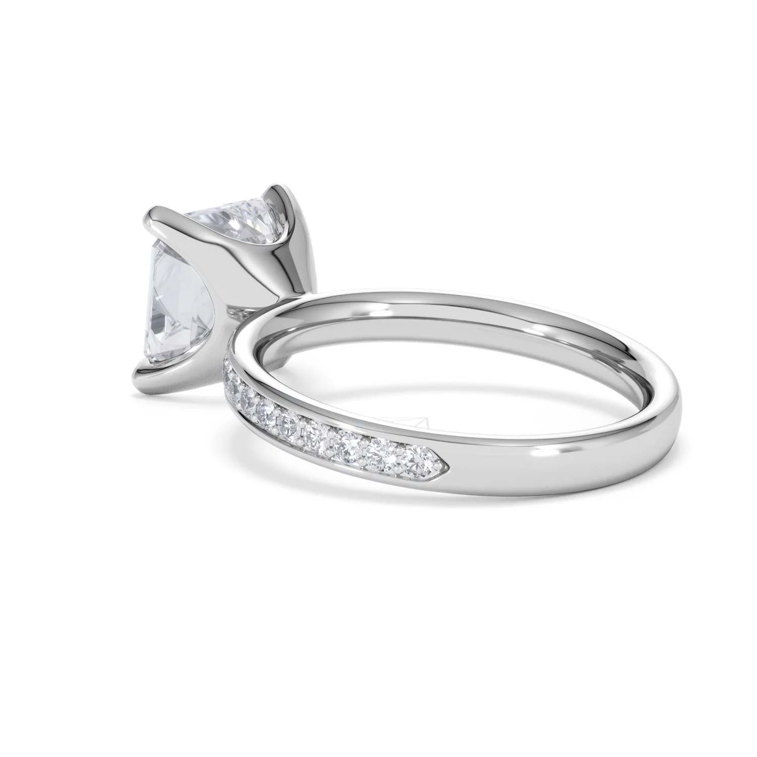 Origin 3.30ct Asscher Cut Lab Diamond Solitaire Engagement Ring with Side Stones in Platinum - Image 57