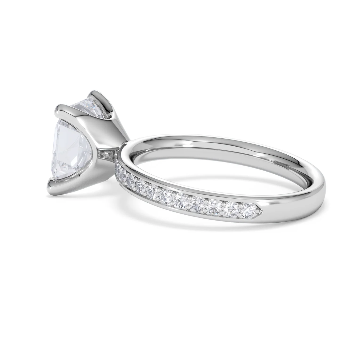 Origin 3.30ct Asscher Cut Lab Diamond Solitaire Engagement Ring with Side Stones in Platinum - Image 62