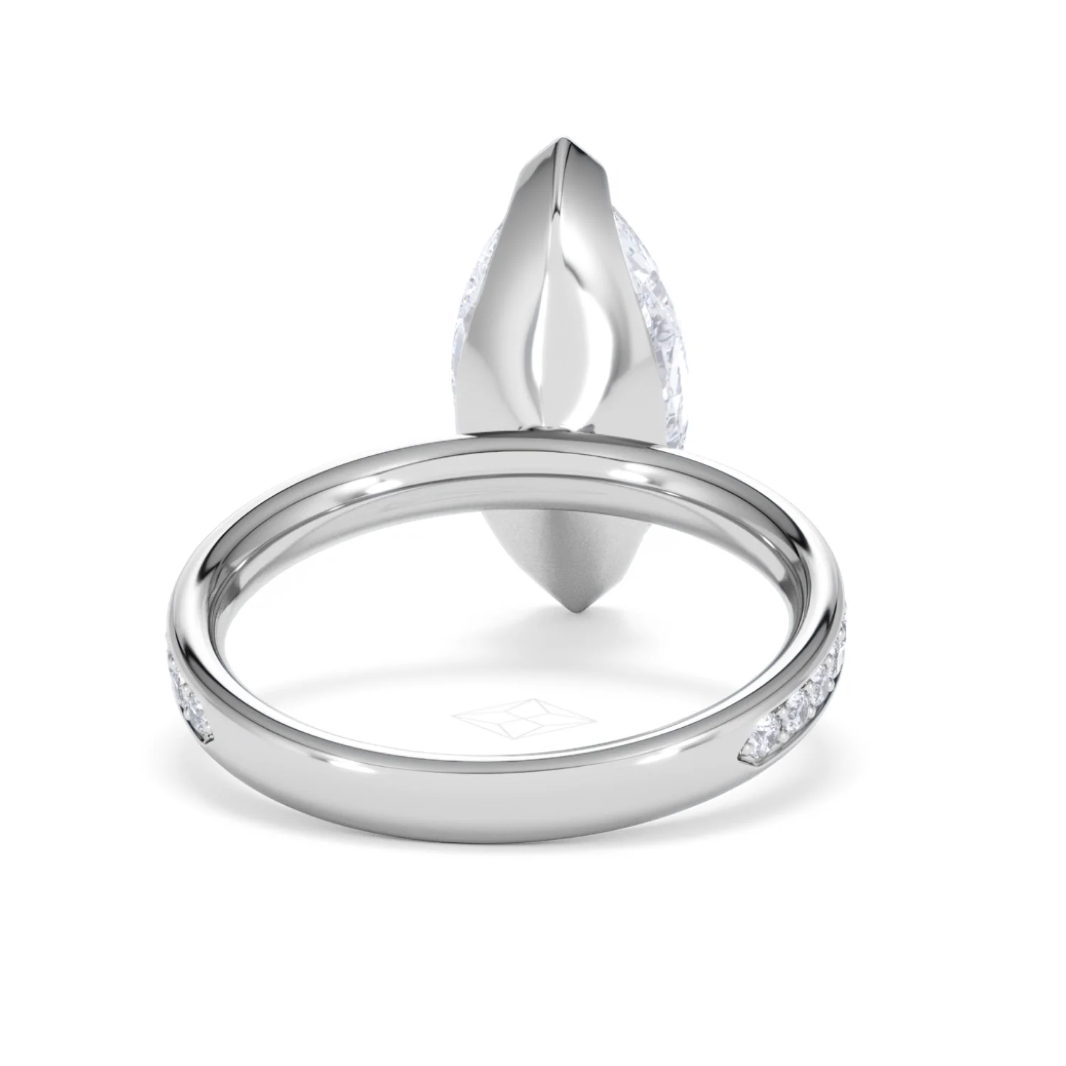 Origin 3.30ct Marquise Cut Lab Diamond Solitaire Engagement Ring with Side Stones in 18K White Gold - Image 45